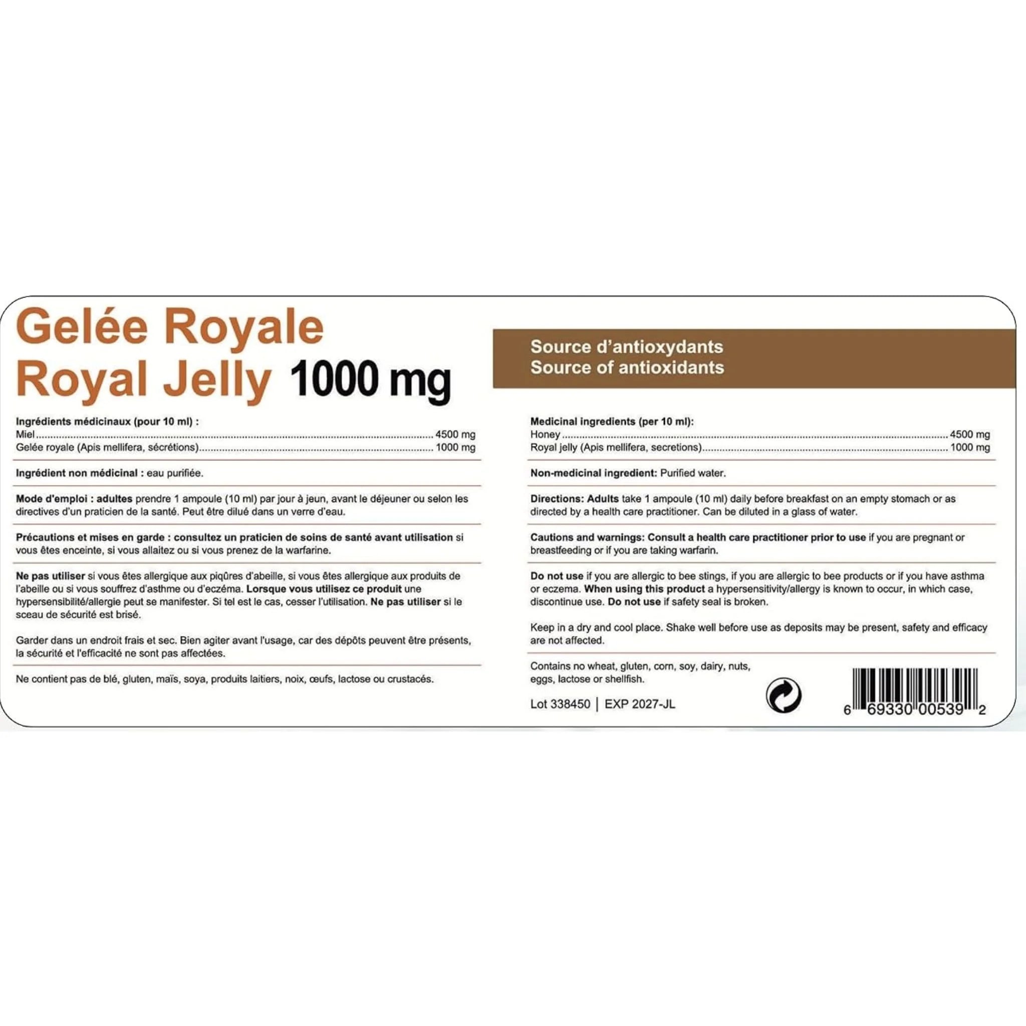 Bio Lonreco Royal Jelly 1000 mg 20x 10 ml