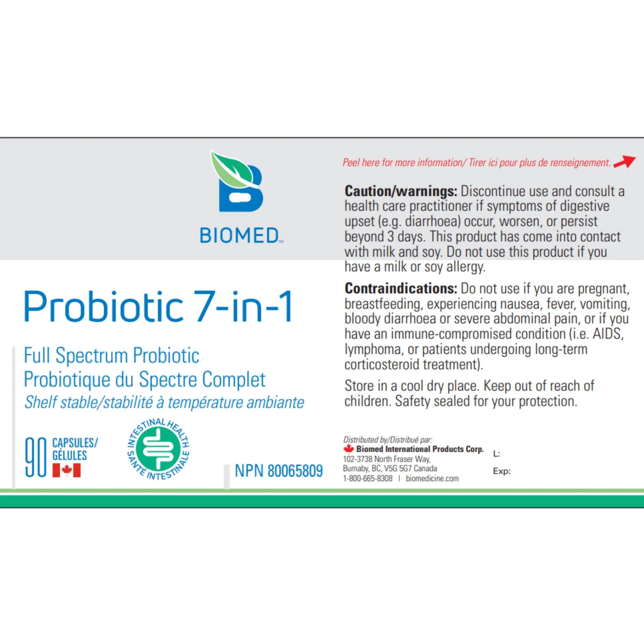 Biomed Probiotic 7 - in - 1 90 Capsules - Nature's Source Inc