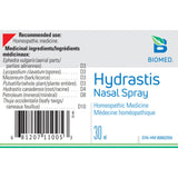 Biomed Hydrastis Nasal Spray 30ml - Nature's Source Inc