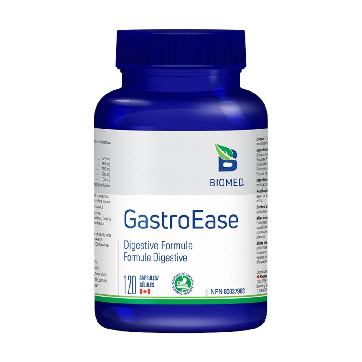 Biomed GastroEase 120 Capsules - Nature's Source Inc