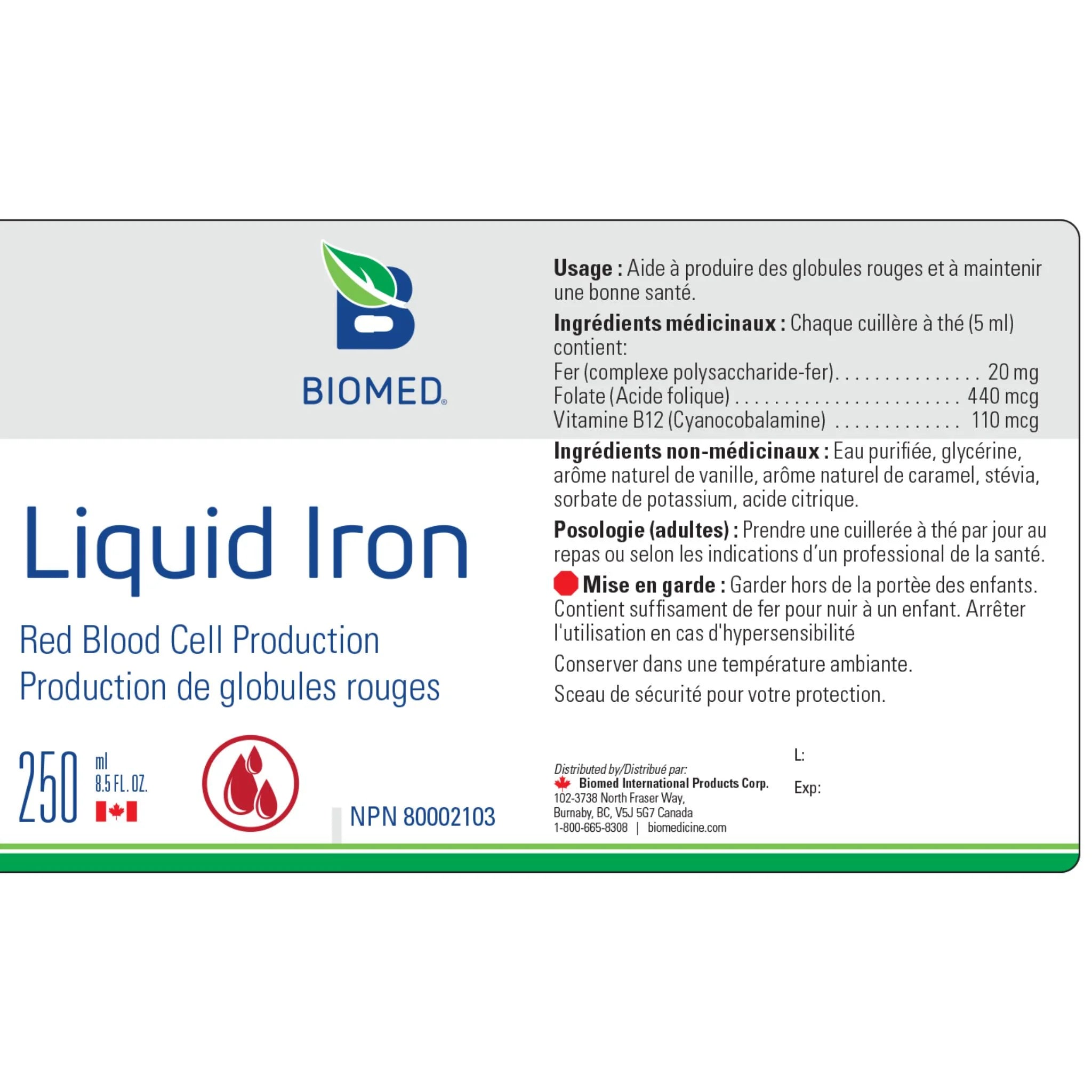 Biomed Liquid Iron 250ml