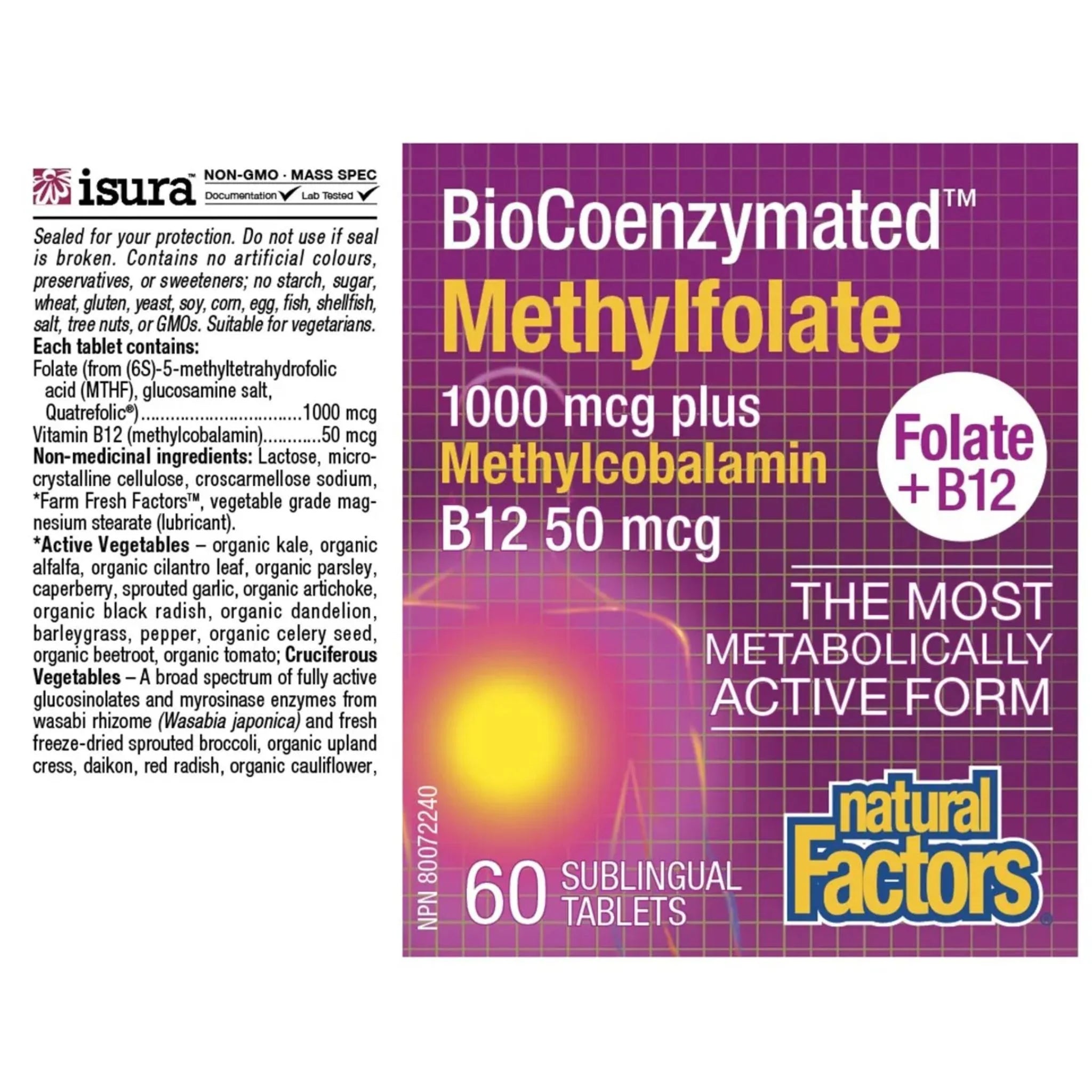 Natural Factors Biocoenzymated Methylfolate 60ct