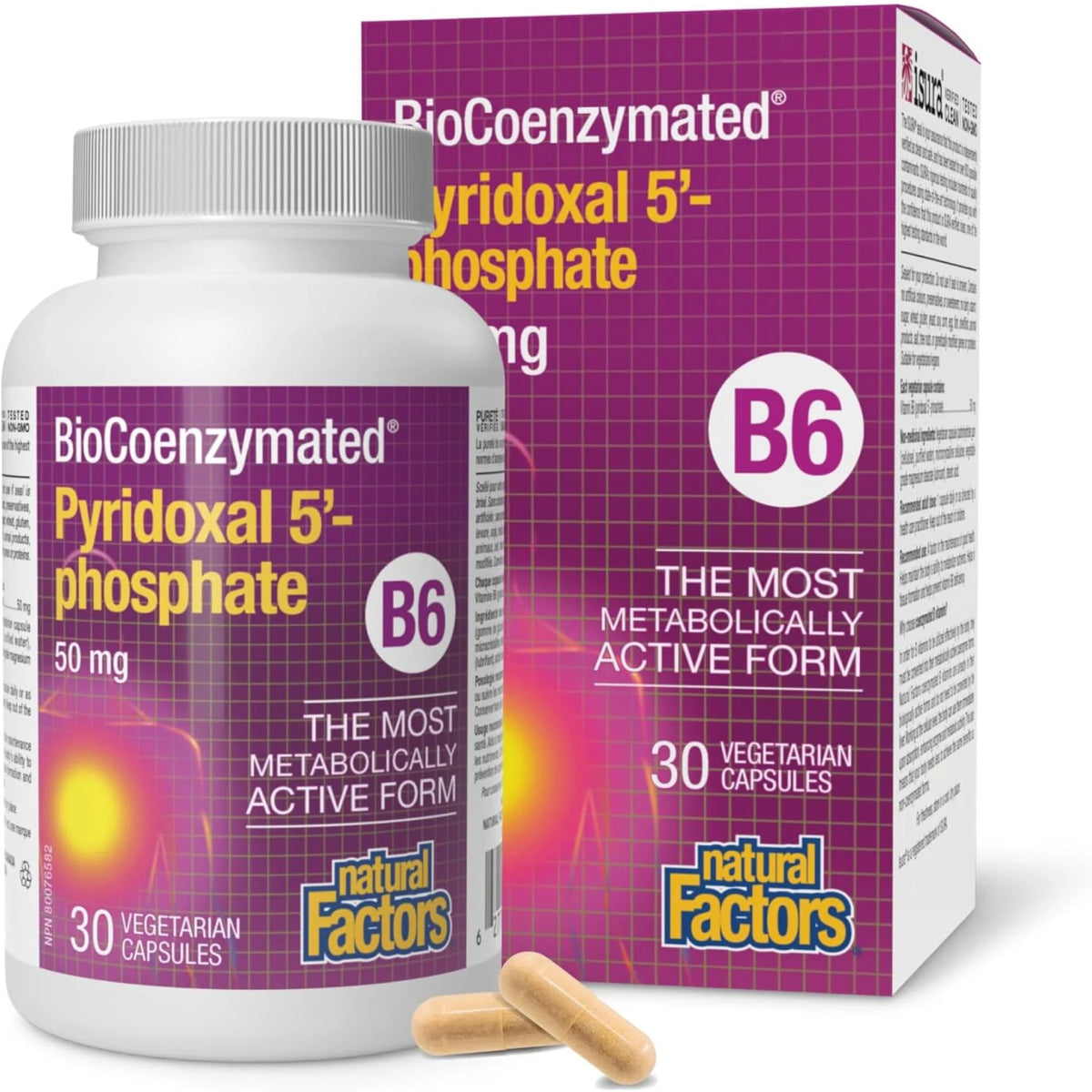 Natural Factors BioCoenzymated Pyridoxal 5 Phosphate 50 mg 30 vcaps