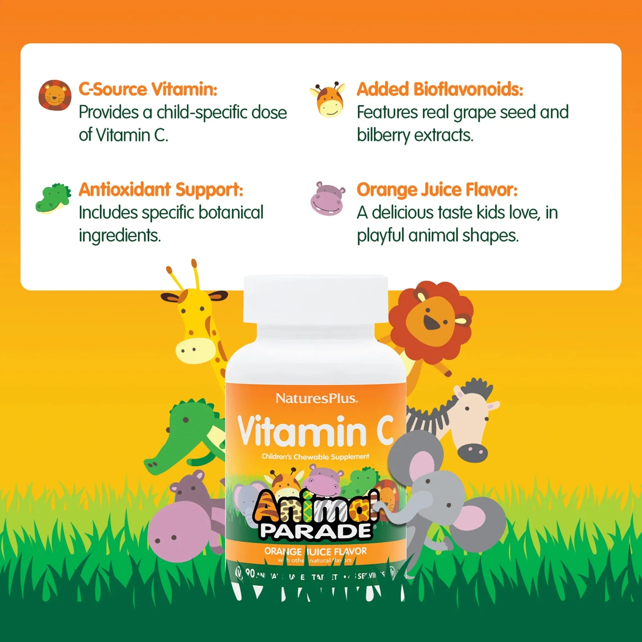 Animal Parade Vitamin C Orange Chewables 90ct