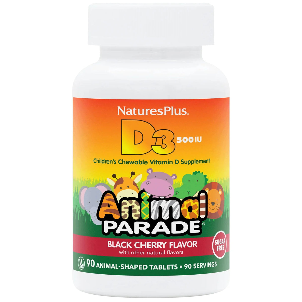 Animal Parade Vitamin D3 Chewables 500 IU Black Cherry 90ct