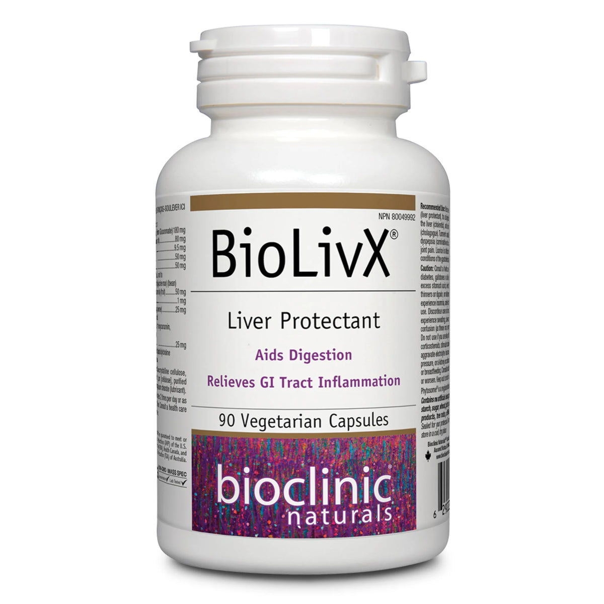 Bioclinic Naturals BioLivX Liver Protectant 90 Vegetarian Capsules
