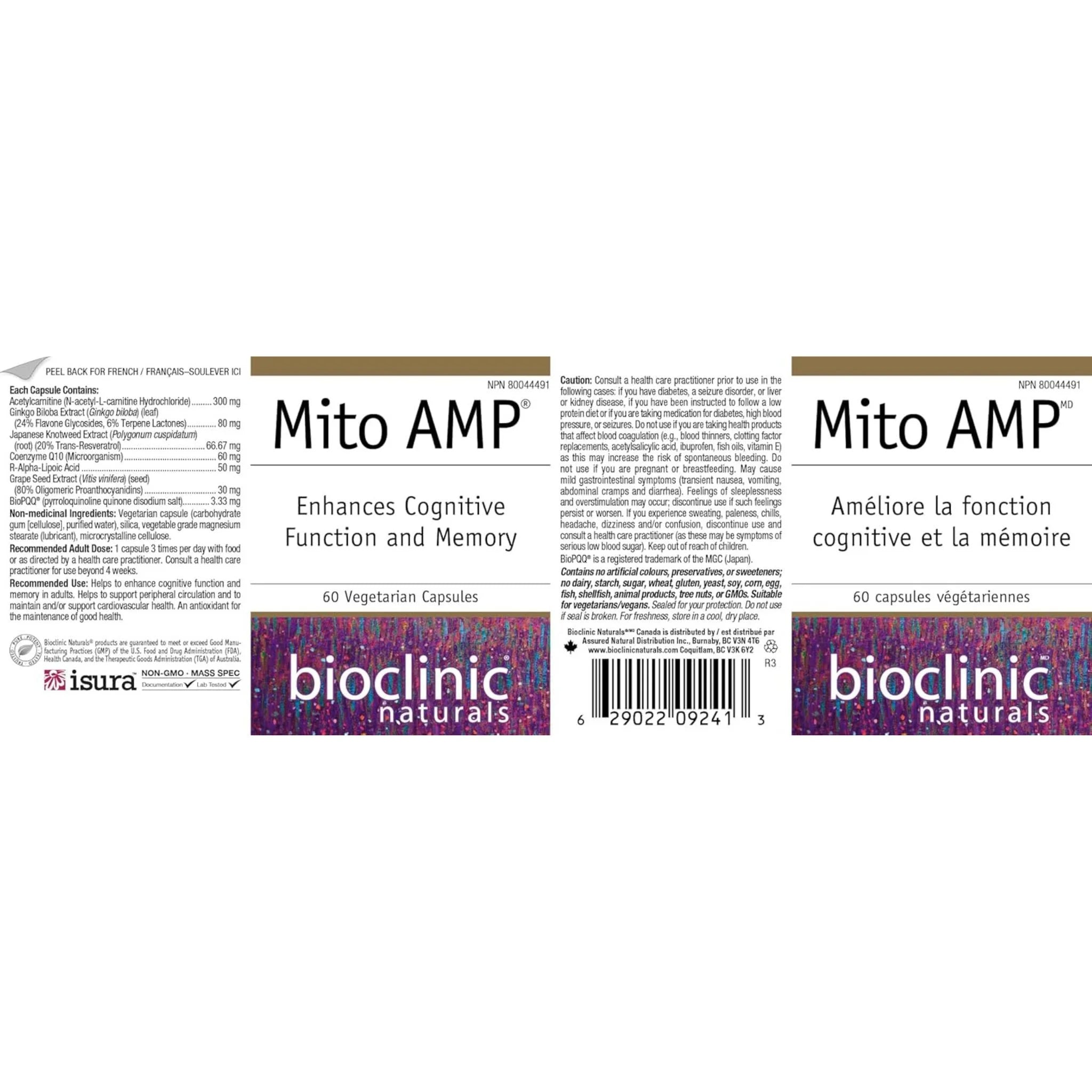 Bioclinic Naturals Mito AMP 60 Vegan Capsules - Nature's Source Inc