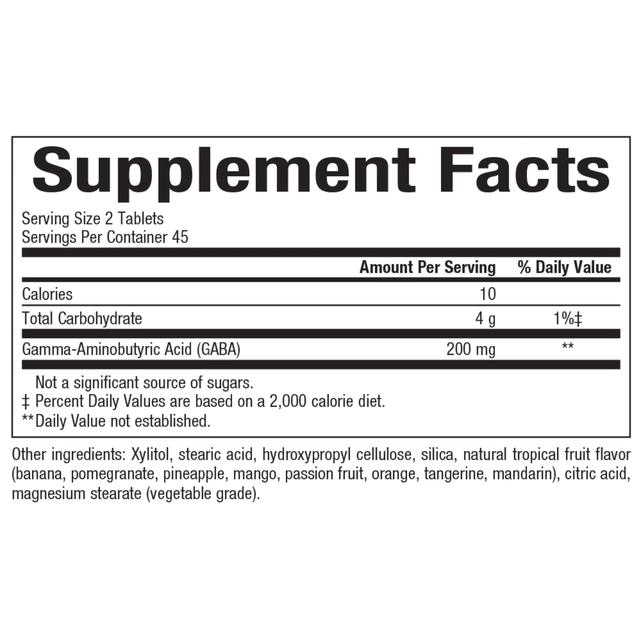 Bioclinic Naturals GABA - Pro 100mg 90 Chewable Tab - Nature's Source Inc