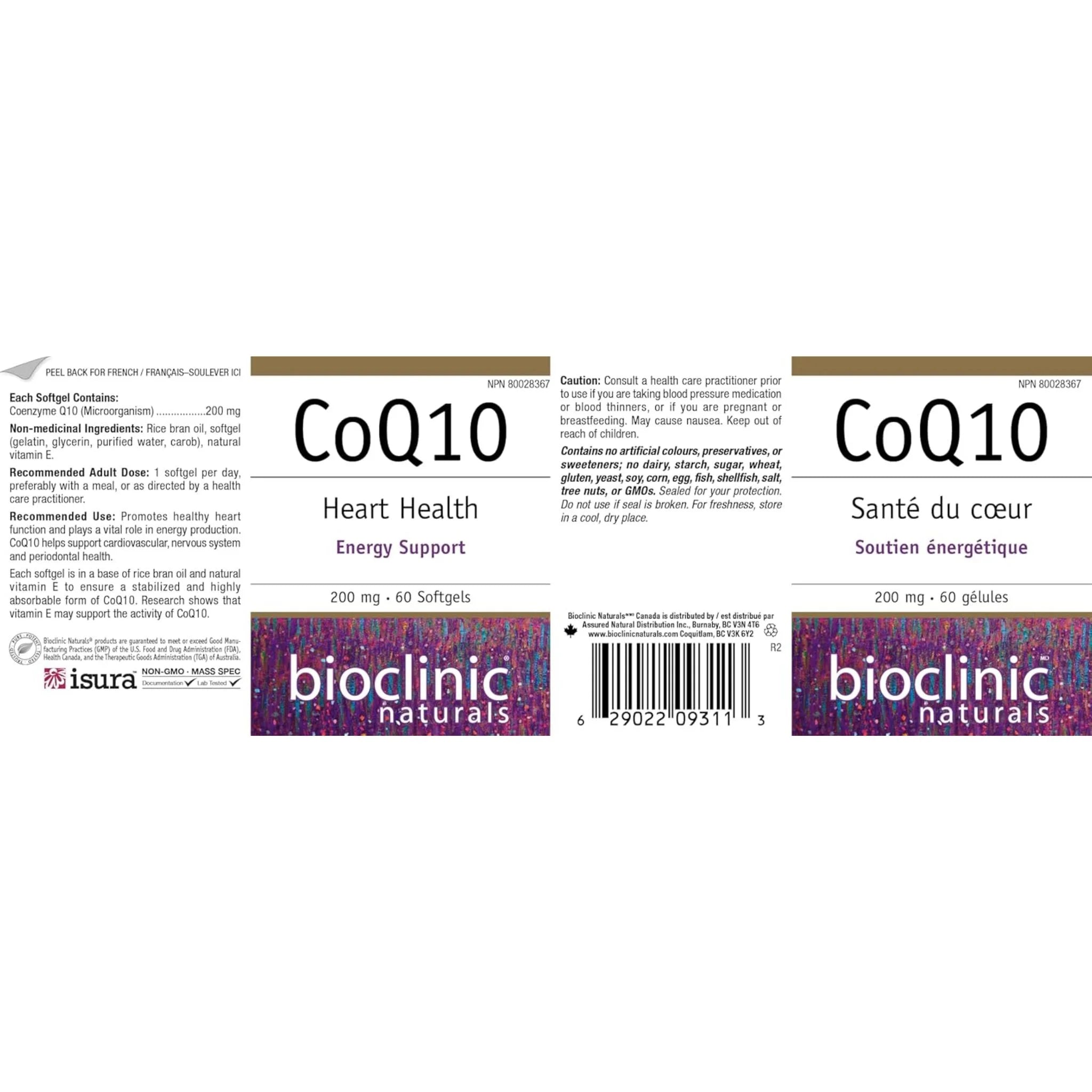 Bioclinic Naturals CoQ10, 200mg 60 Softgels - Nature's Source Inc