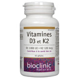 Bioclinic Naturals Vitamin D3 & K2 60 Softgels - Nature's Source Inc
