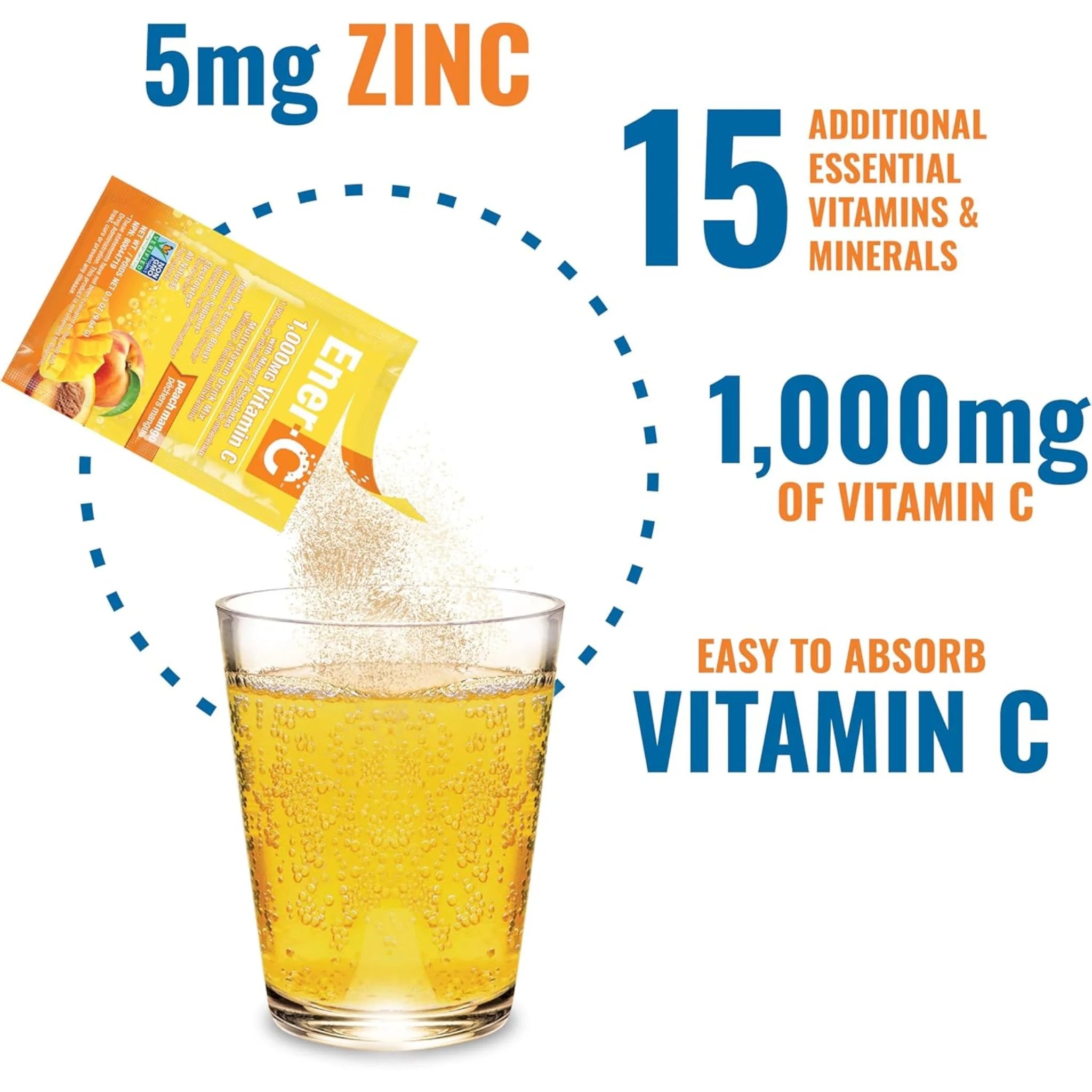 Ener-C Peach Mango 1000mg 30pks - Nature's Source Inc