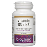 Bioclinic Naturals Vitamin D3 & K2 60 Softgels - Nature's Source Inc