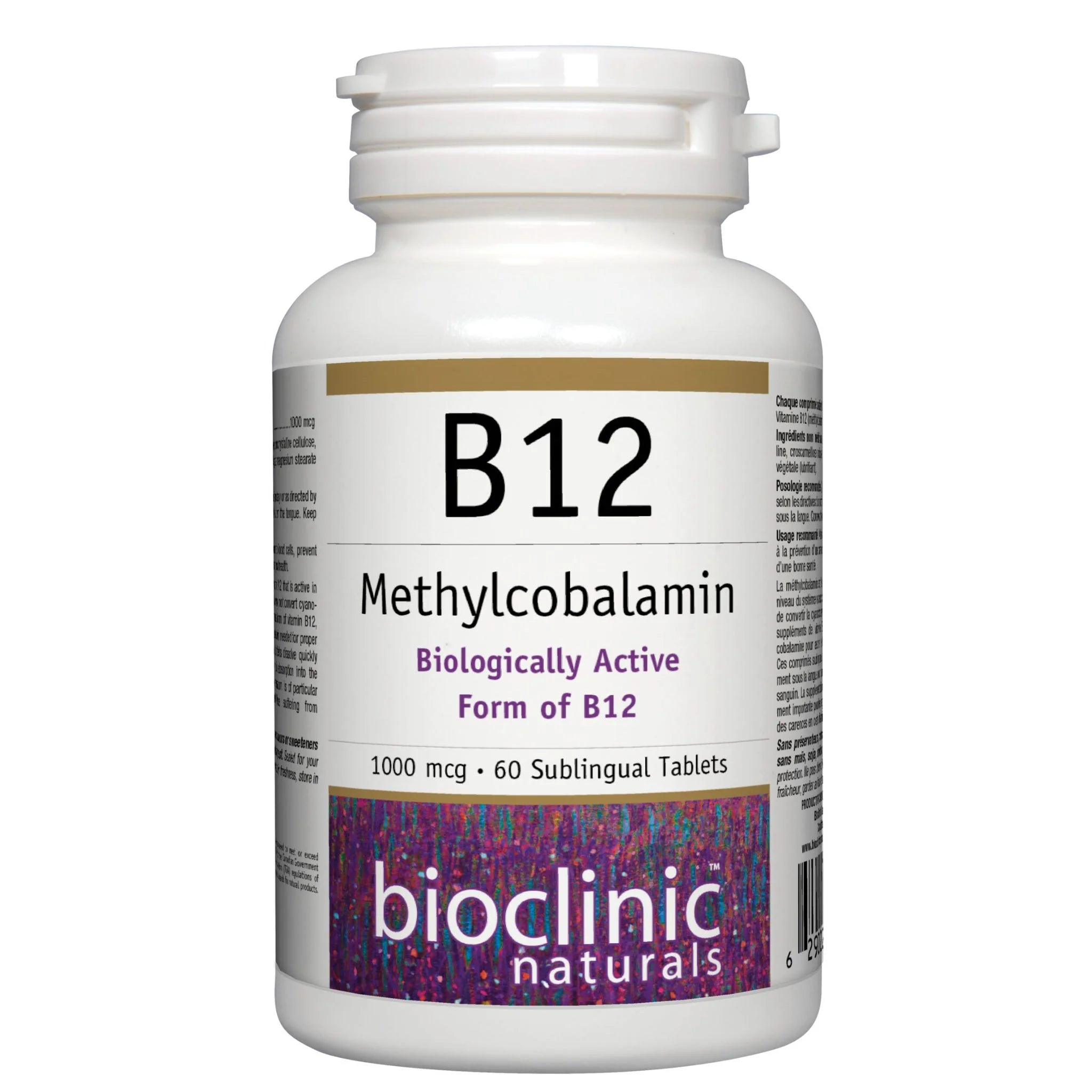 Bioclinic Naturals B12 Methylcobalamin 1000 mcg, 60 Sublingual Tablets - Nature's Source Inc