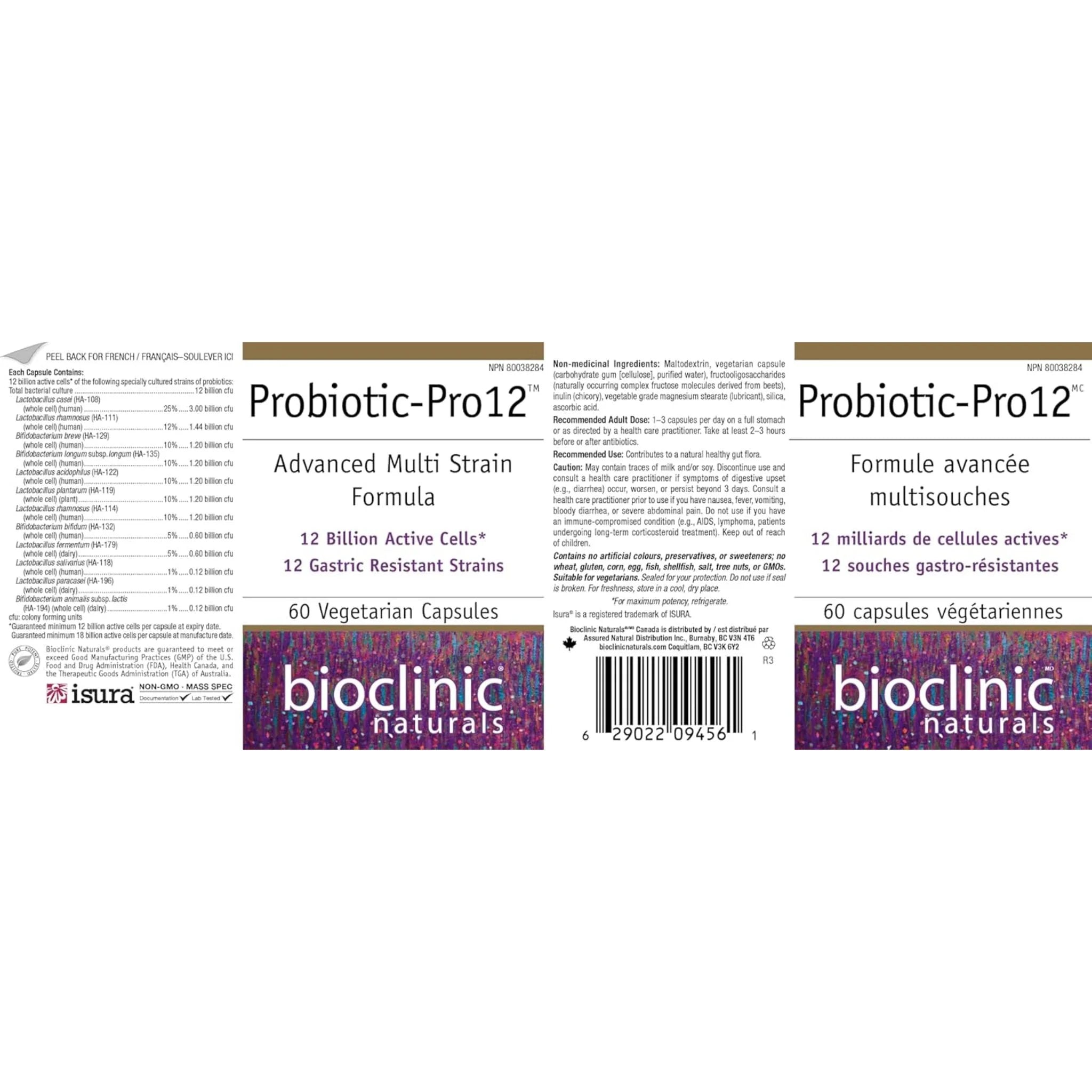 BioClinic Naturals Probiotic Pro12, 60 Vegan Capsules - Nature's Source Inc