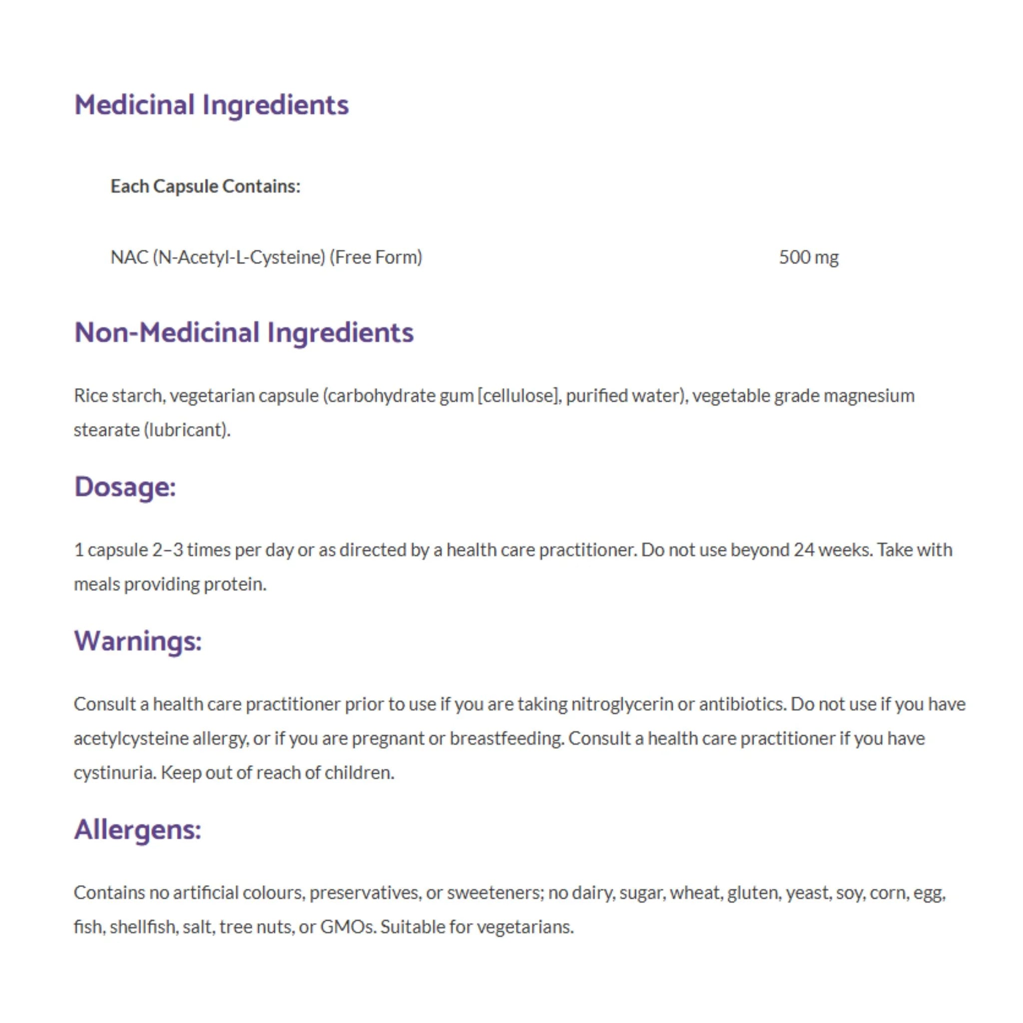 Bioclinic Naturals NAC 500mg, 90 Vegan Capsules - Nature's Source Inc