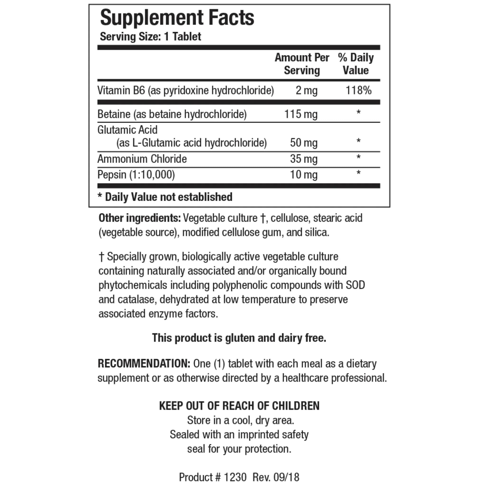 Biotics Research HCL-Plus 90 Tablets
