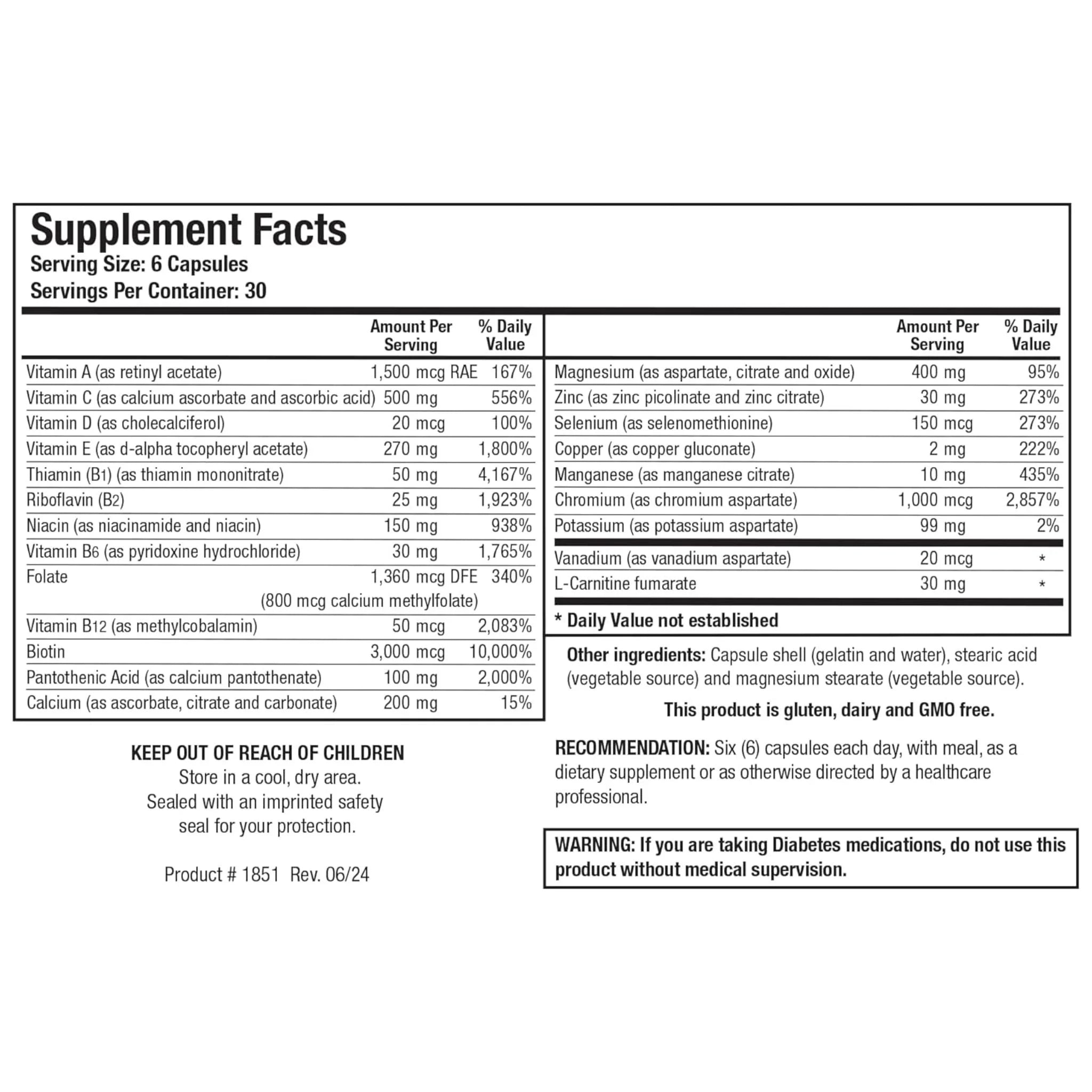 Biotics Research GlucoBalance with Carnitine 180 Capsules - Nature's Source Inc