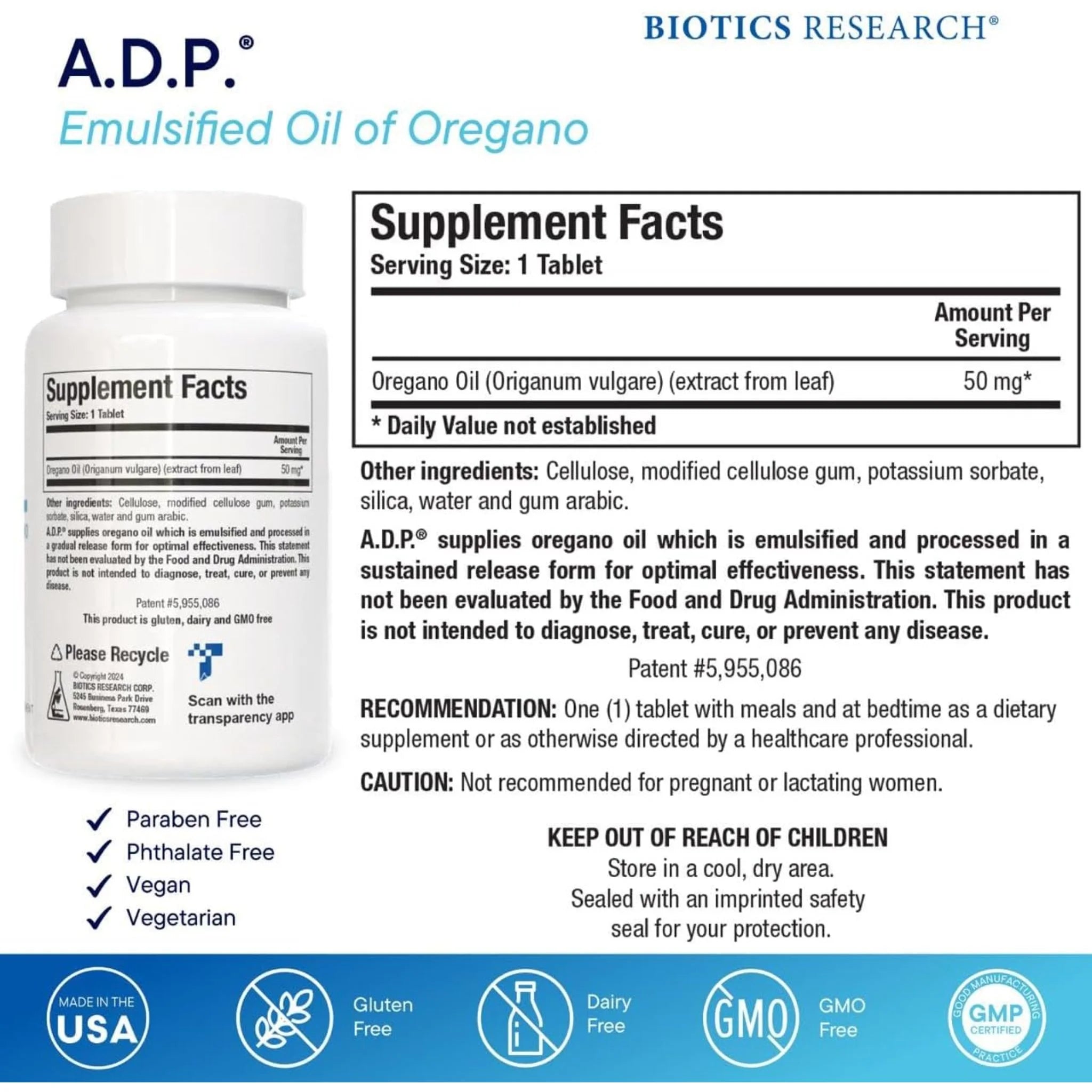 Biotics Research ADP 60 Tablets - Nature's Source Inc