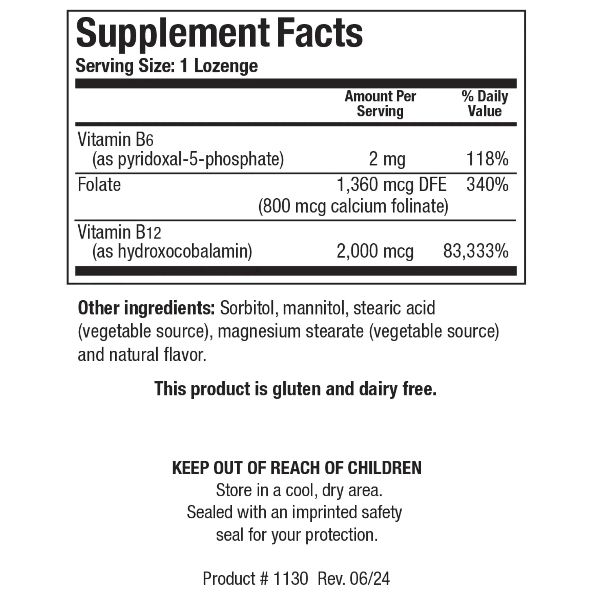 Biotics Research B12 2000mcg 60 lozenges - Nature's Source Inc