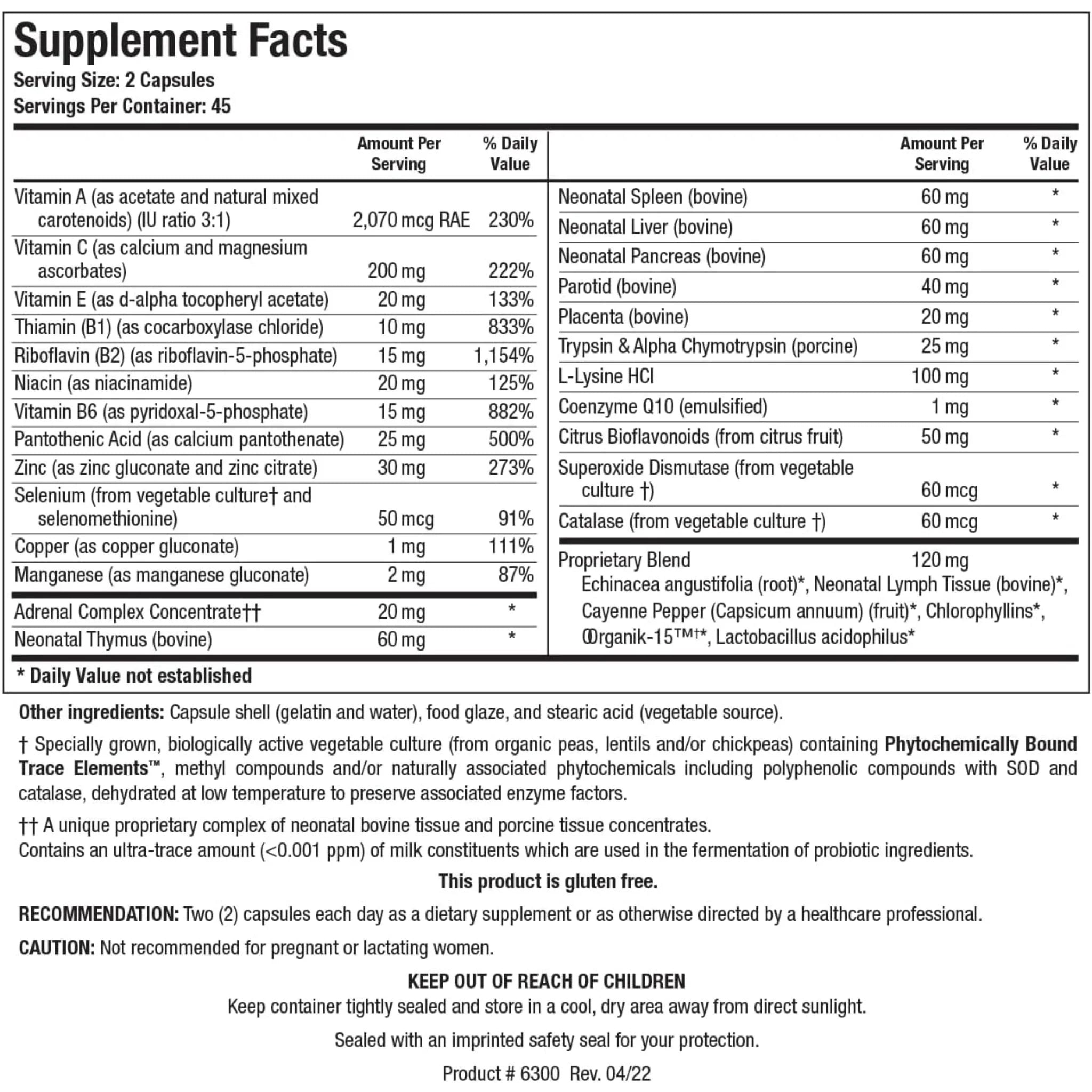 Biotics Research Bio-Immunozyme Forte 90 Capsules