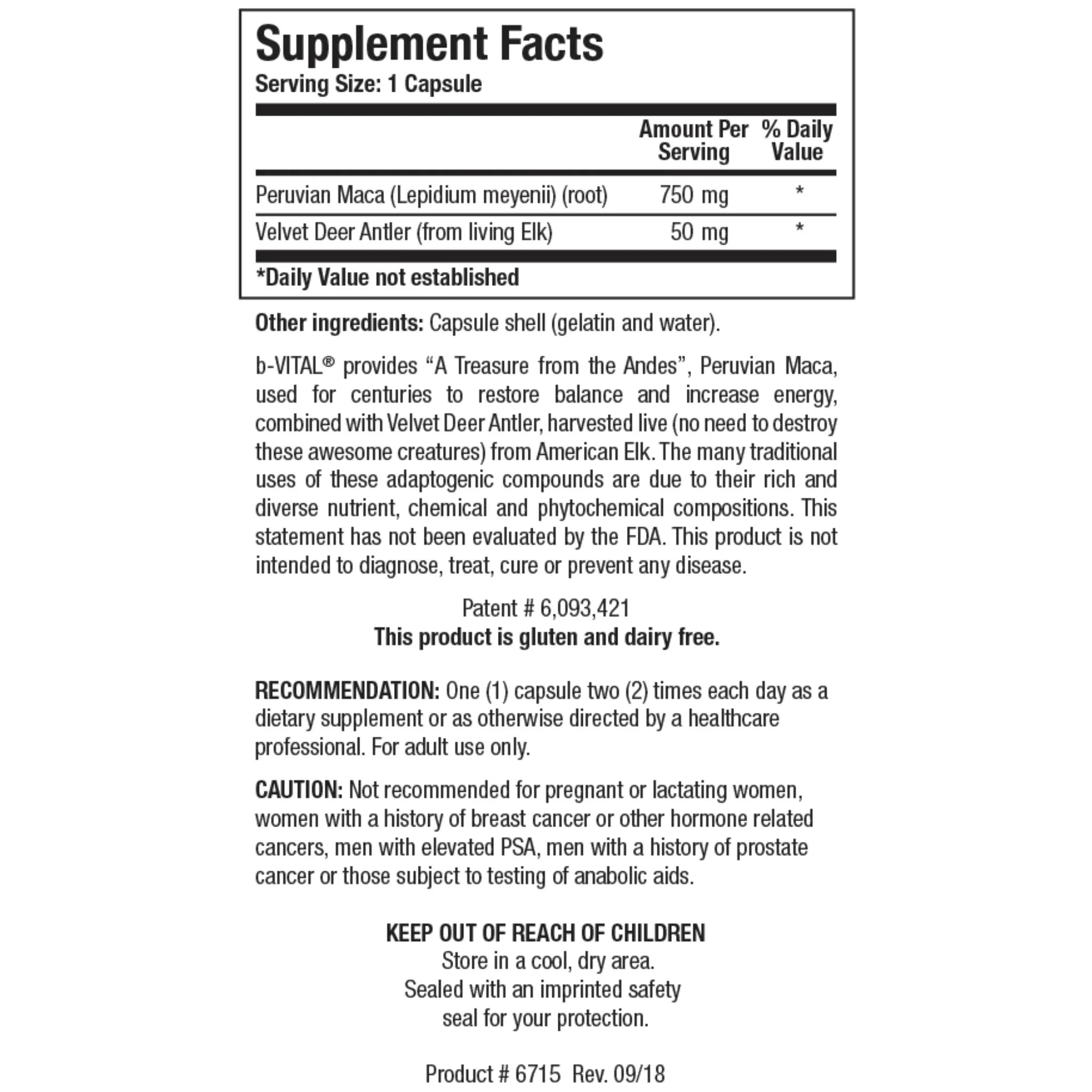 Biotics Research b - Vital 60 Capsules - Nature's Source Inc