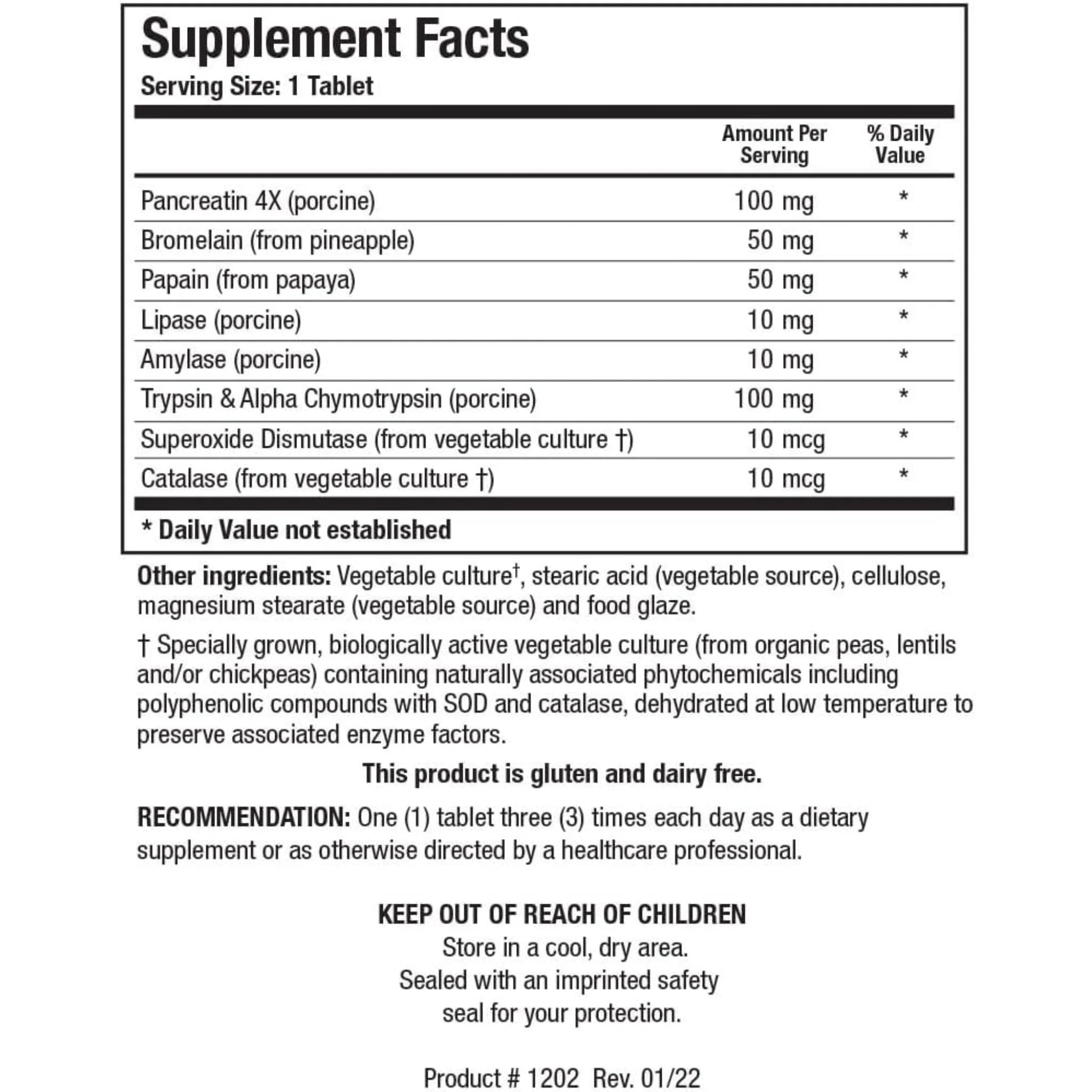 Biotics Research Intenzyme Forte 500 Tablets - Nature's Source Inc