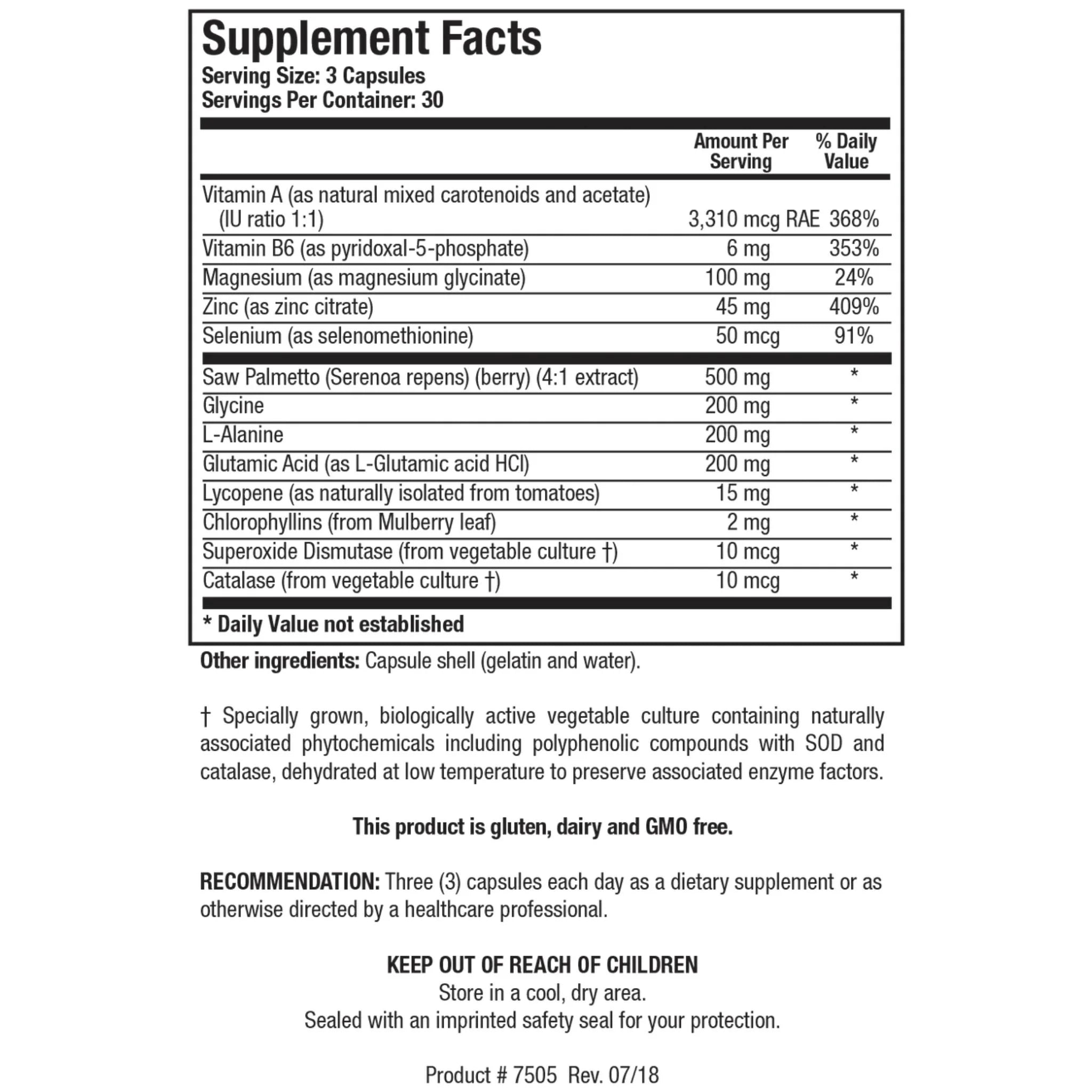 Biotics Research Palmetto - Plus Forte 90 Capsules - Nature's Source Inc