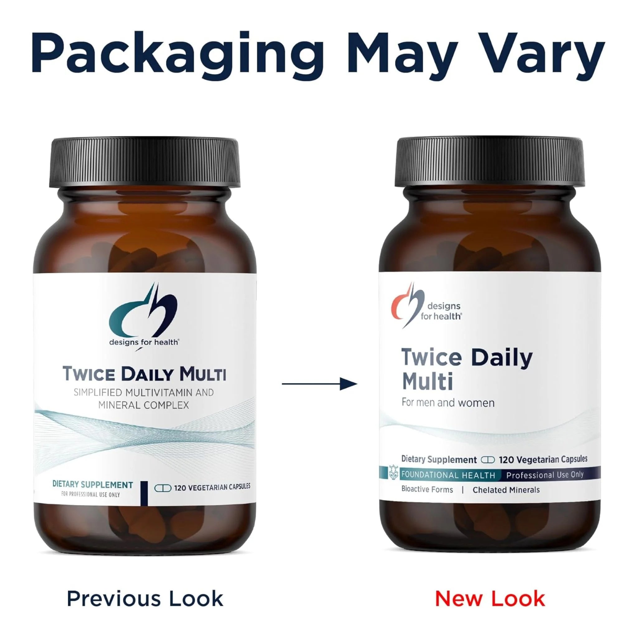 Designs for Health Twice Daily Multi 120 Vegan Capsules - Nature's Source Inc