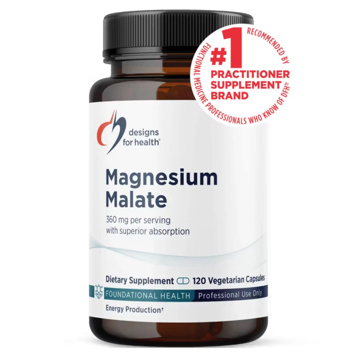 Designs for Health Magnesium Malate 120 Capsules - Nature's Source Inc