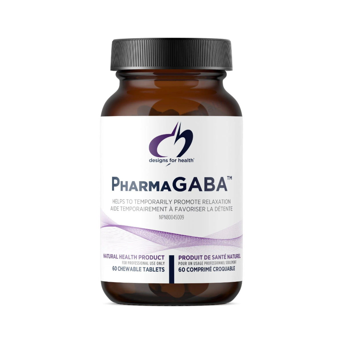 Designs for Health PharmaGABA 60 Chewable Tablets