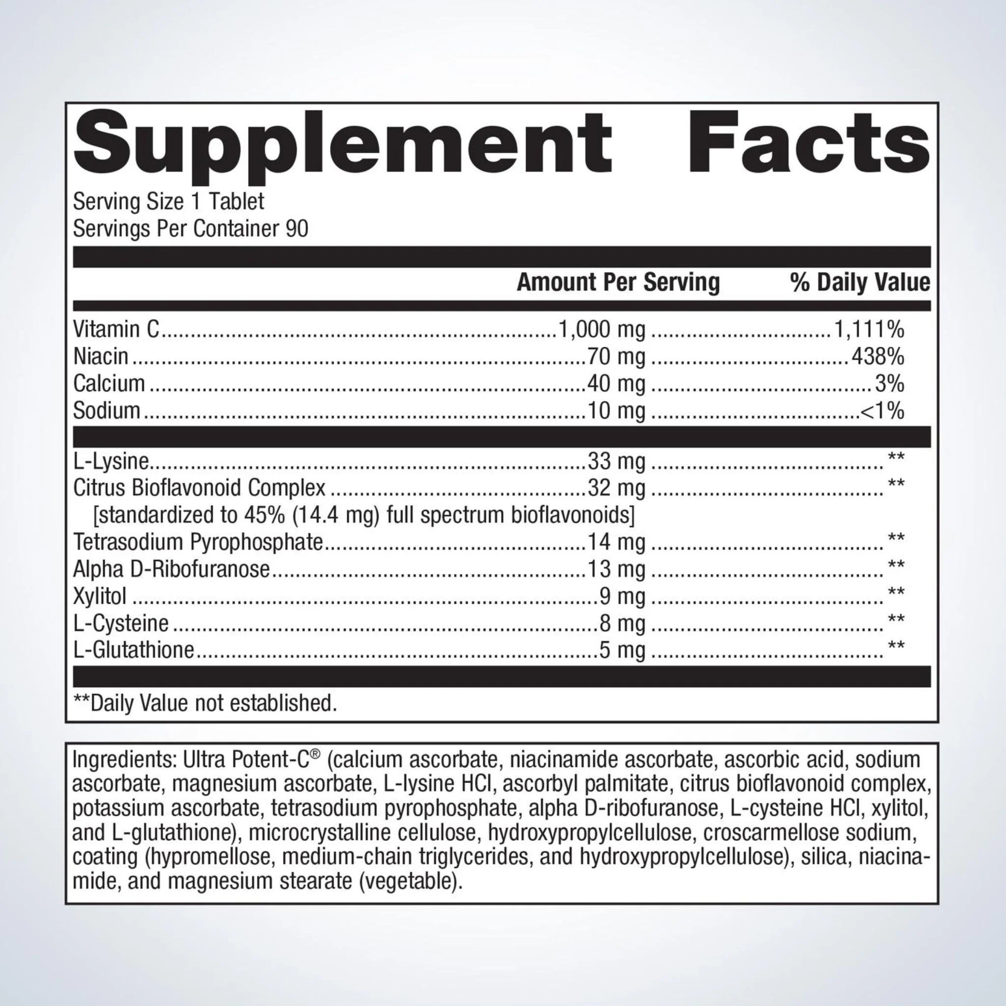 Metagenics Ultra Potent C 1000, 90 Tablets - Nature's Source Inc