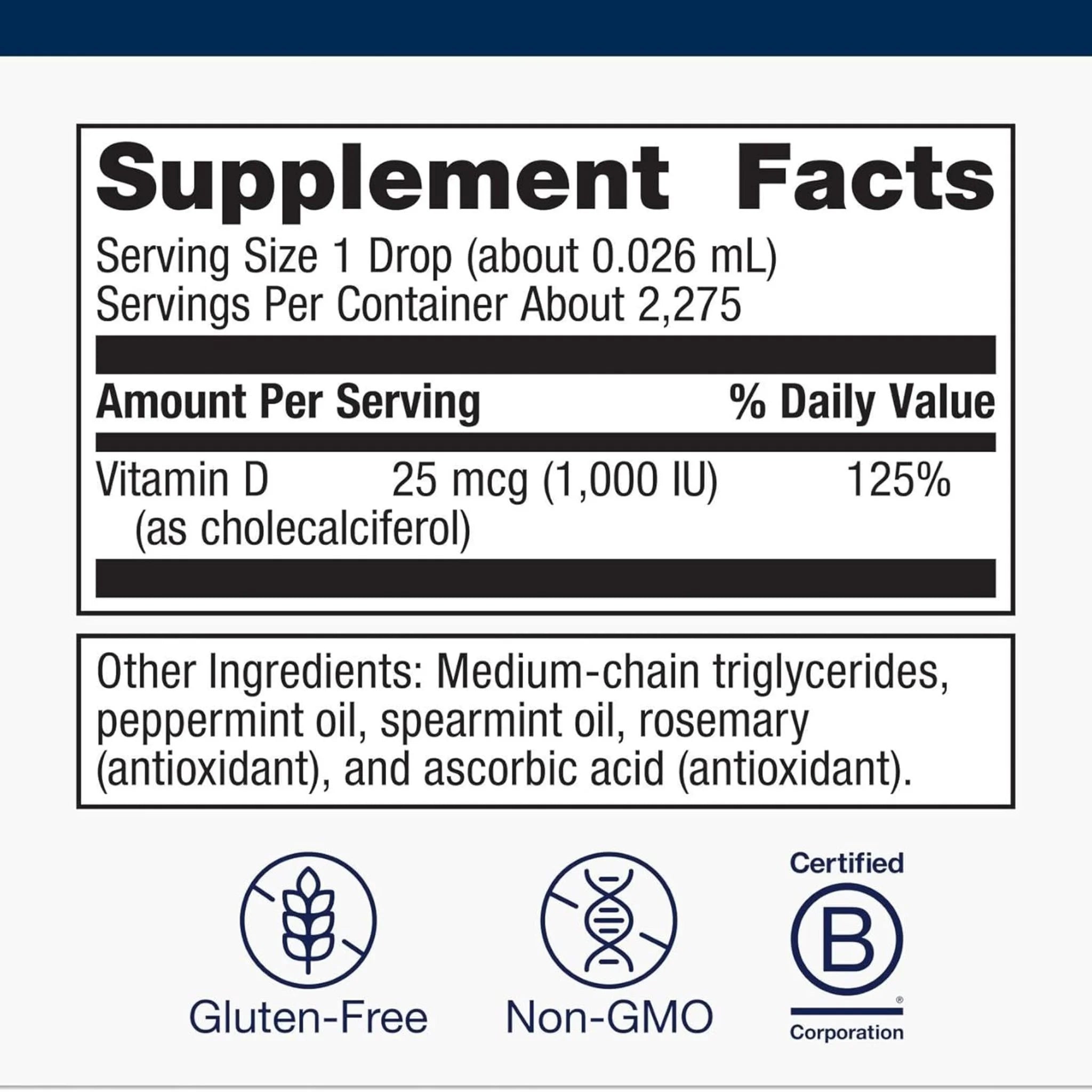 Metagenics Vitamin D3 Liquid 59ml - Nature's Source Inc