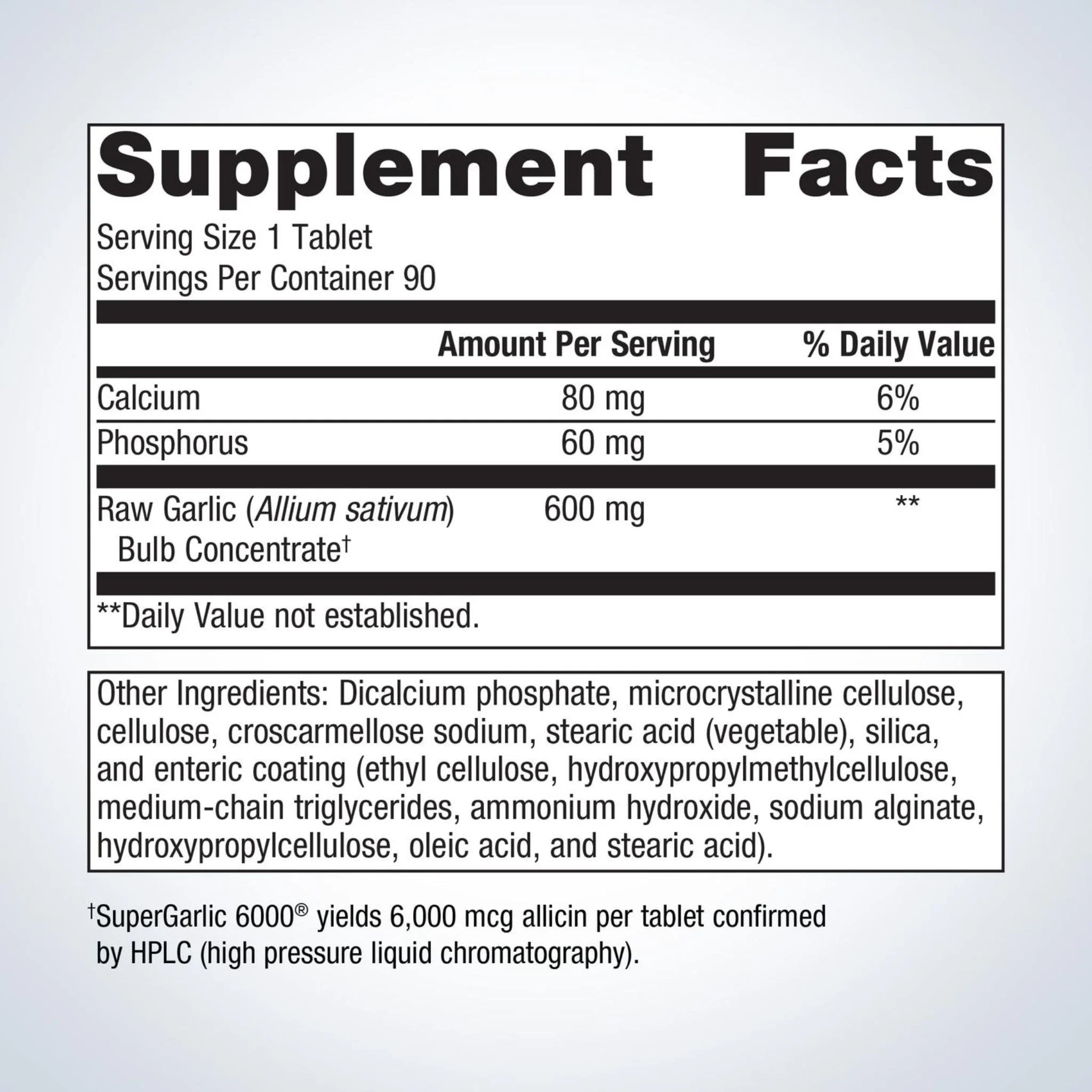 Metagenics SuperGarlic 6000 90 Tablets - Nature's Source Inc