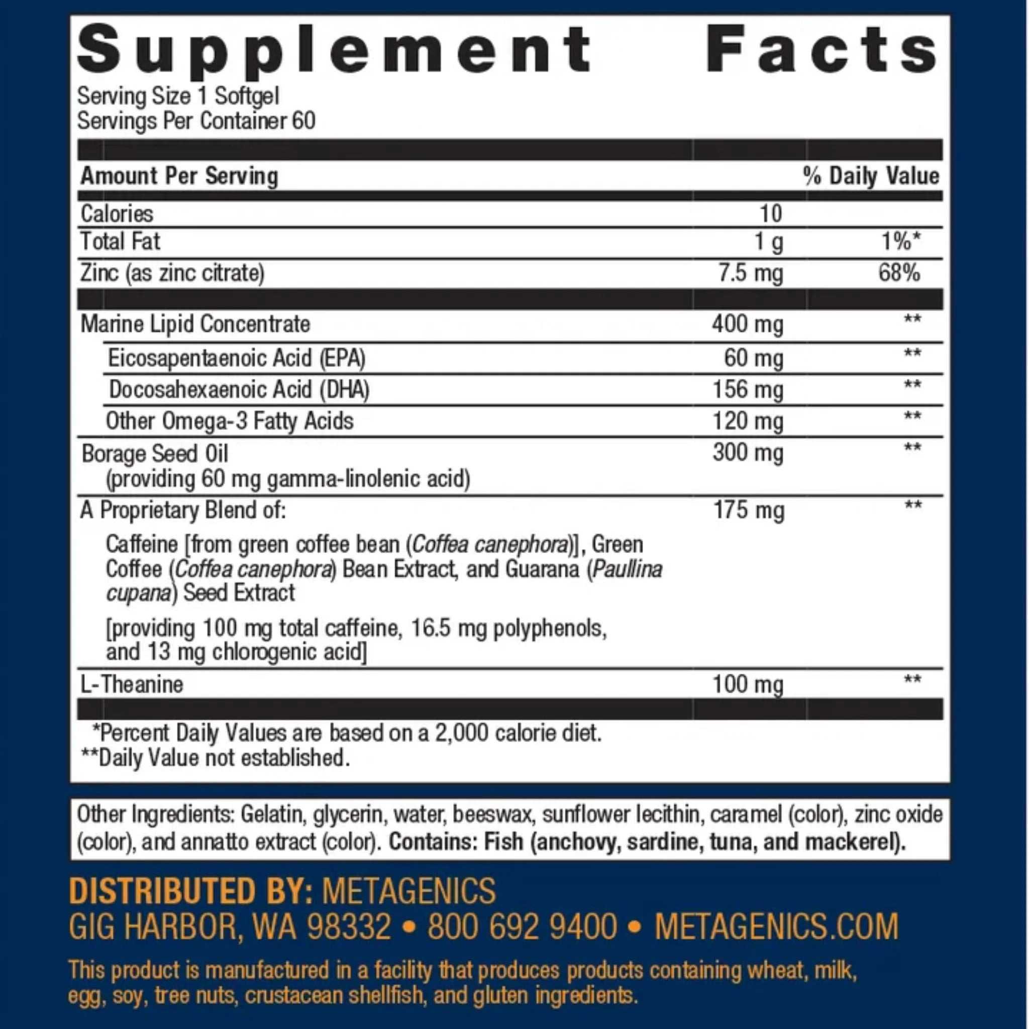Metagenics Attencia 60 Softgels - Nature's Source Inc