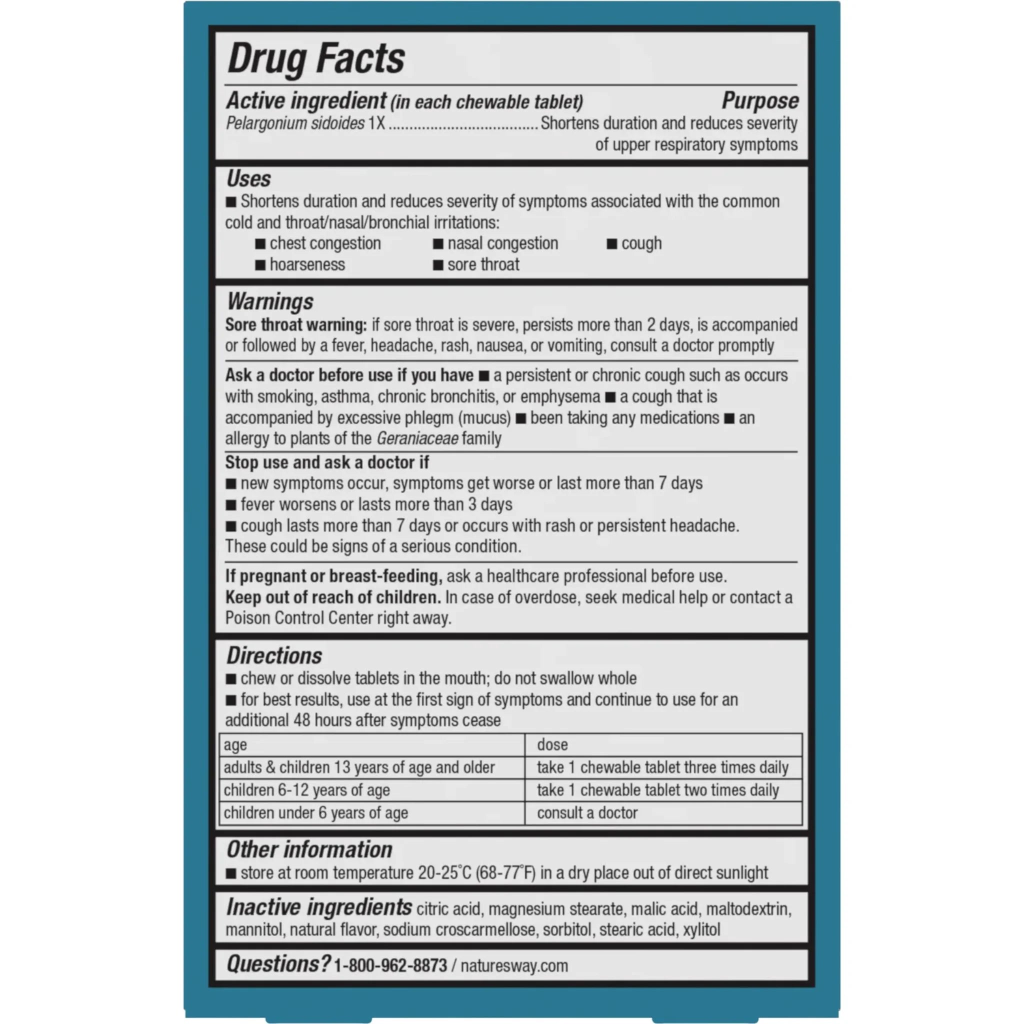 Umcka Coldcare Chewable Cherry 20 Tablets