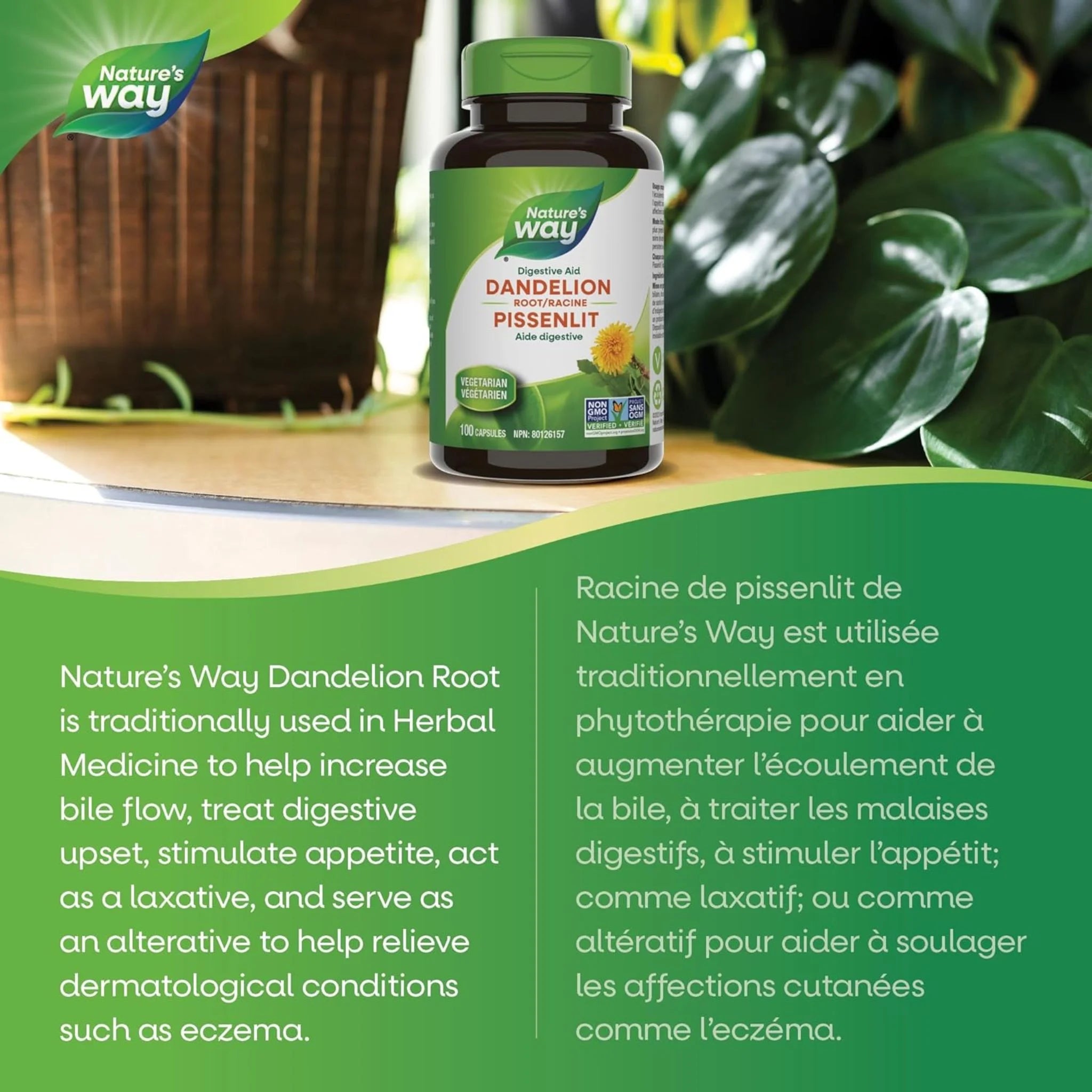 Nature's Way Dandelion Root 525mg 100 Veg-Caps