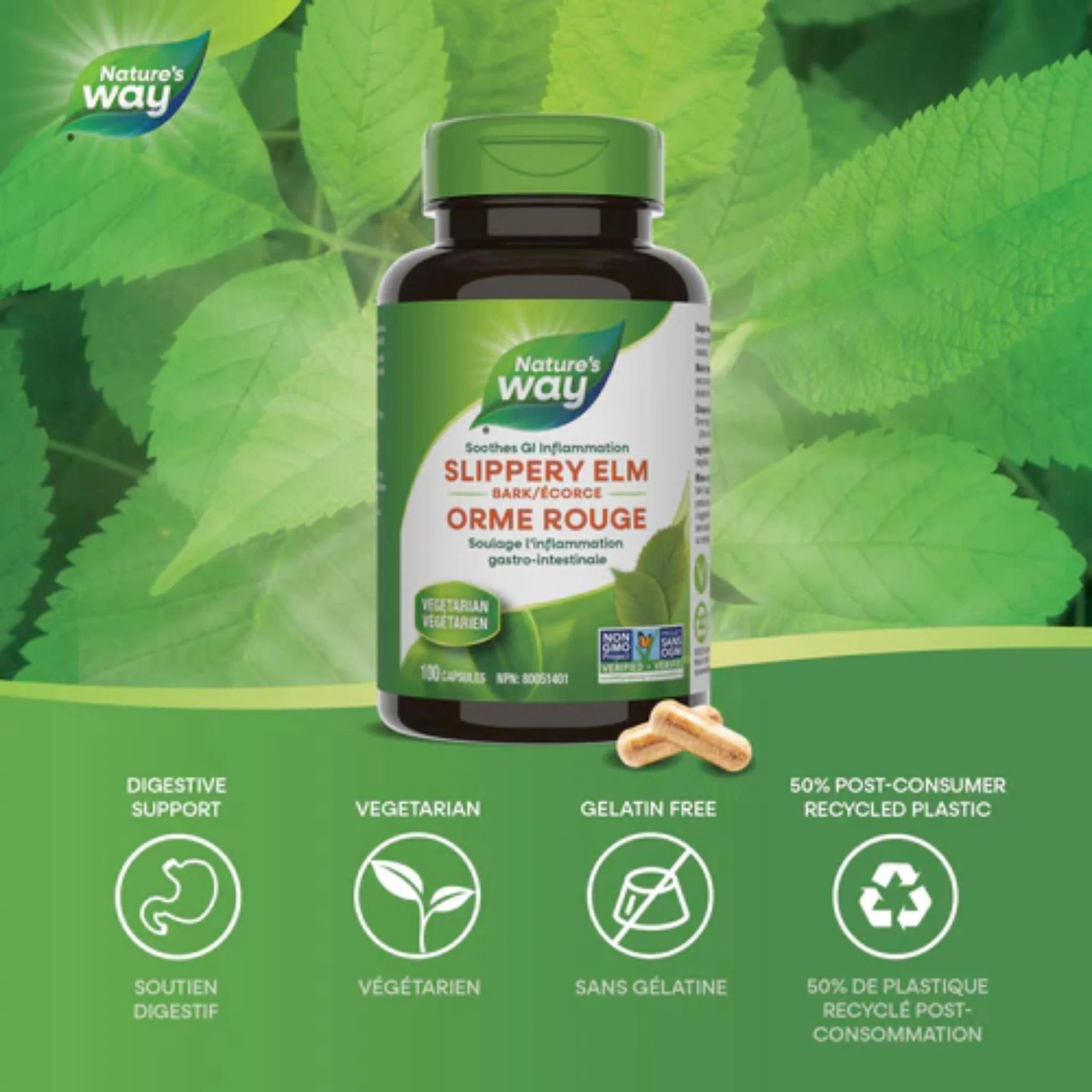 Nature's Way Slippery Elm Bark 100vc