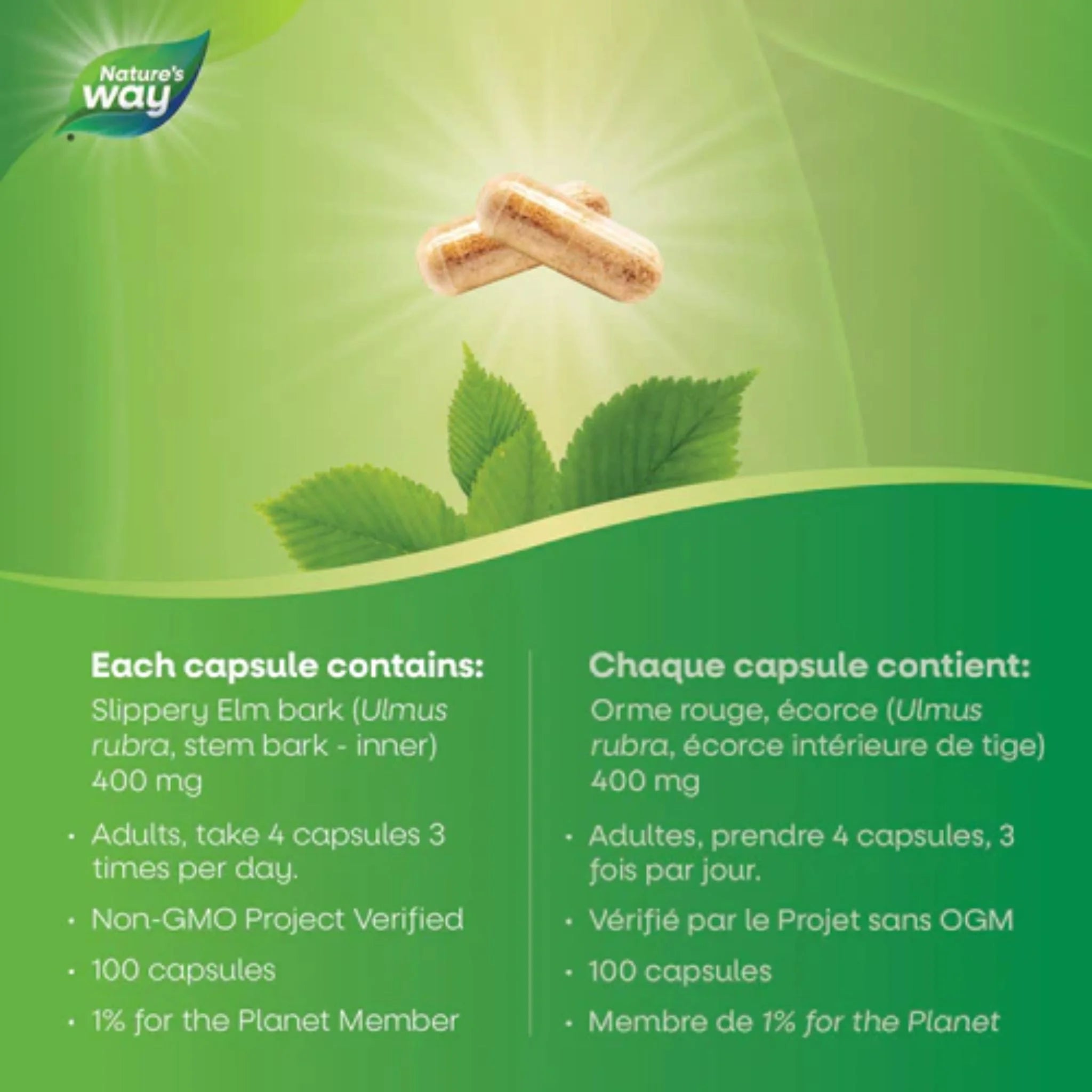 Nature's Way Slippery Elm Bark 100vc