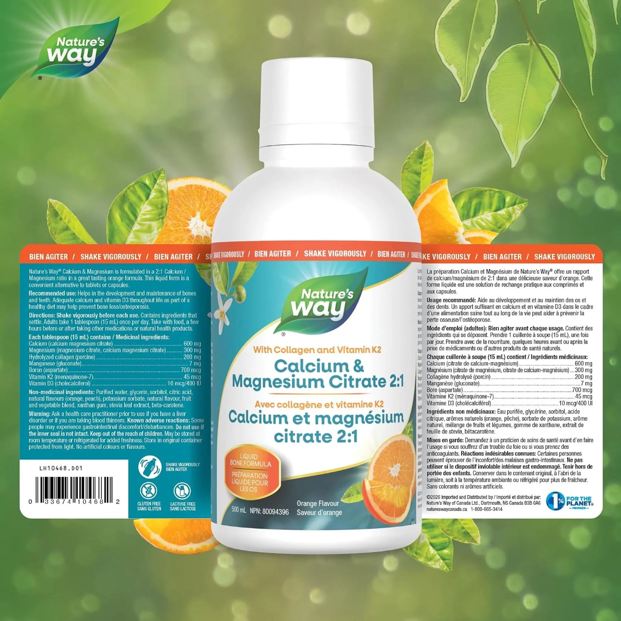 Nature's Way Calcium Magnesium with K2 Orange 500ml