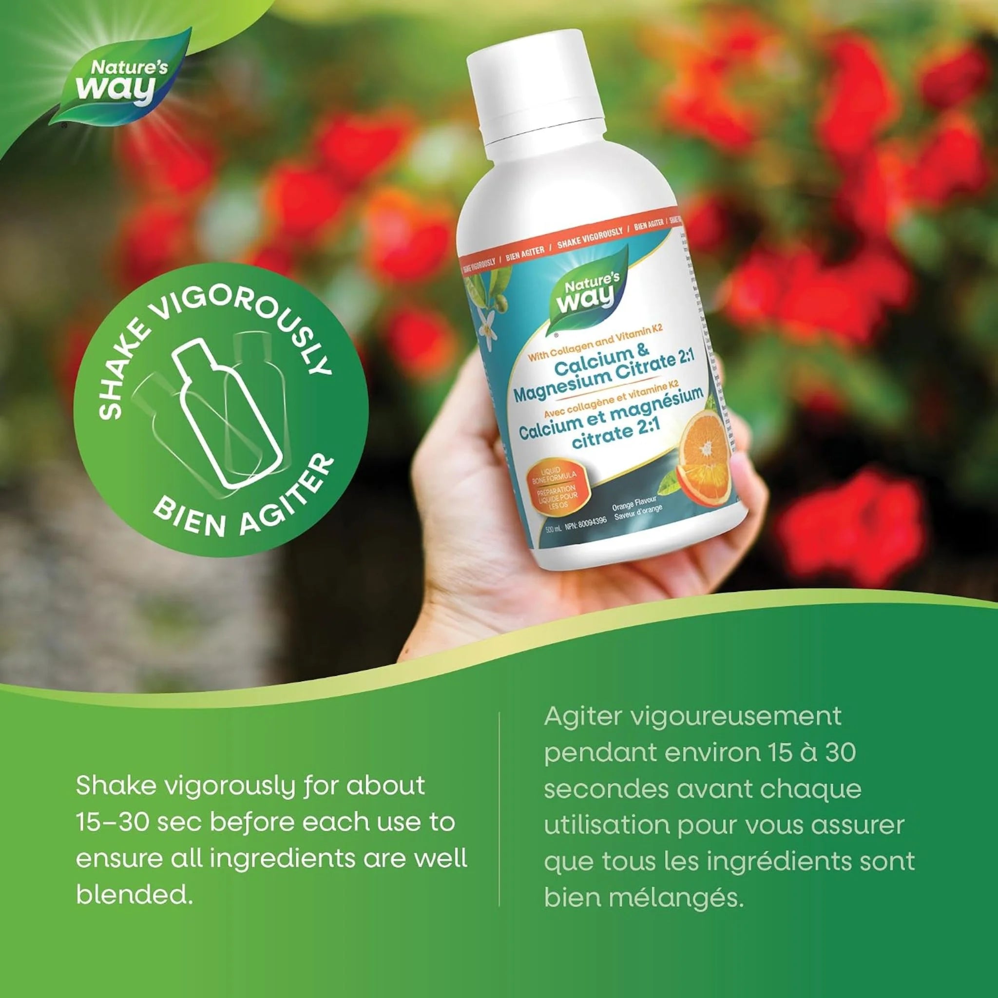 Nature's Way Calcium Magnesium with K2 Orange 500ml