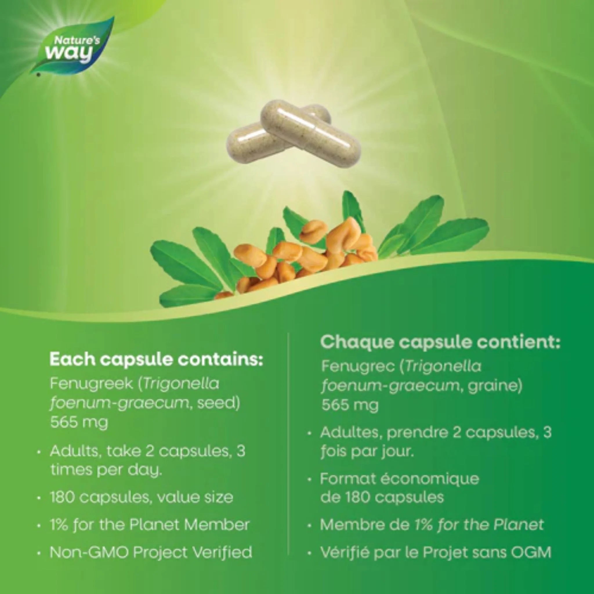 Nature's Way Fenugreek Seed 180 Veg-Caps