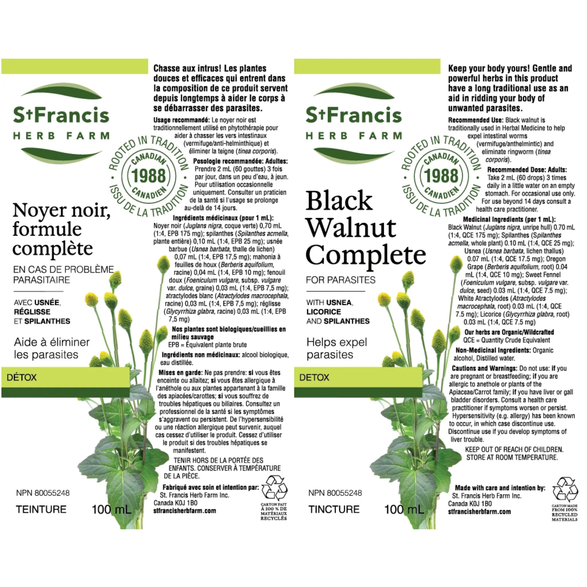 St. Francis Herb Black Walnut Hulls 100ml - Nature's Source Inc