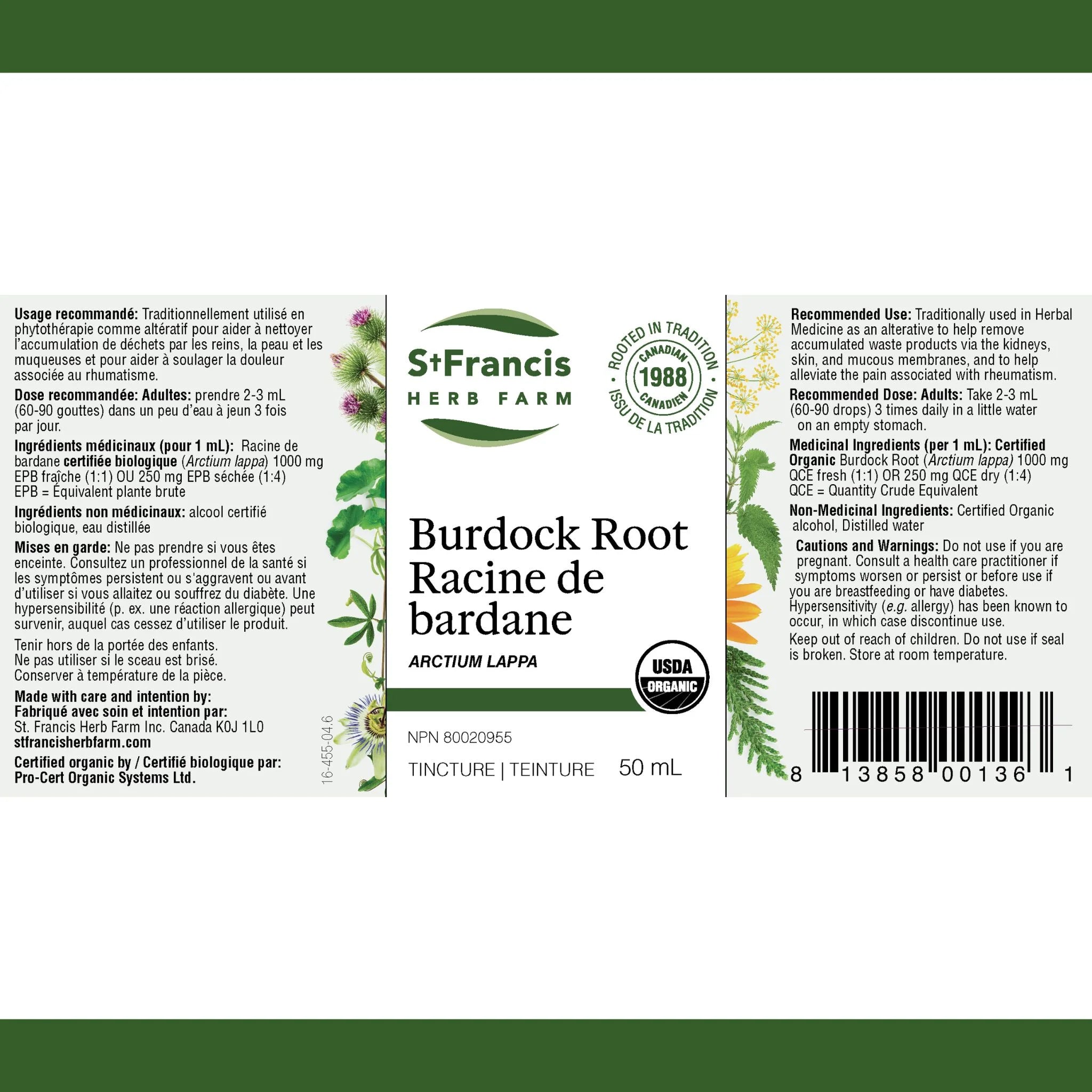St. Francis Herb Burdock Root 50ml - Nature's Source Inc