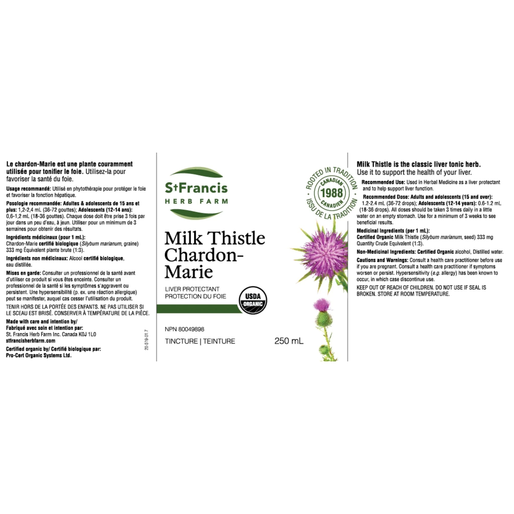 St. Francis Herb Milk Thistle 250ml - Nature's Source Inc
