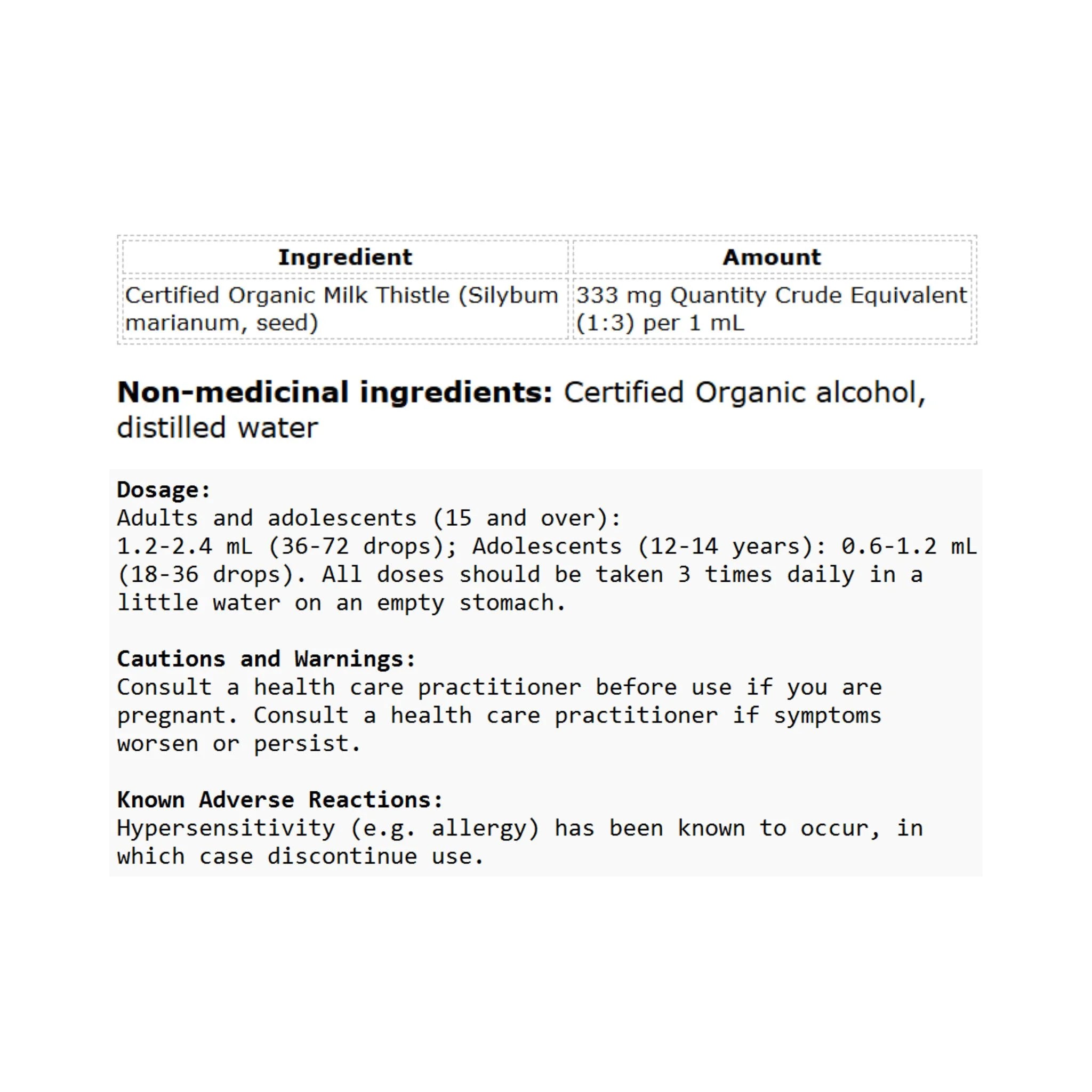 St. Francis Herb Milk Thistle 250ml - Nature's Source Inc