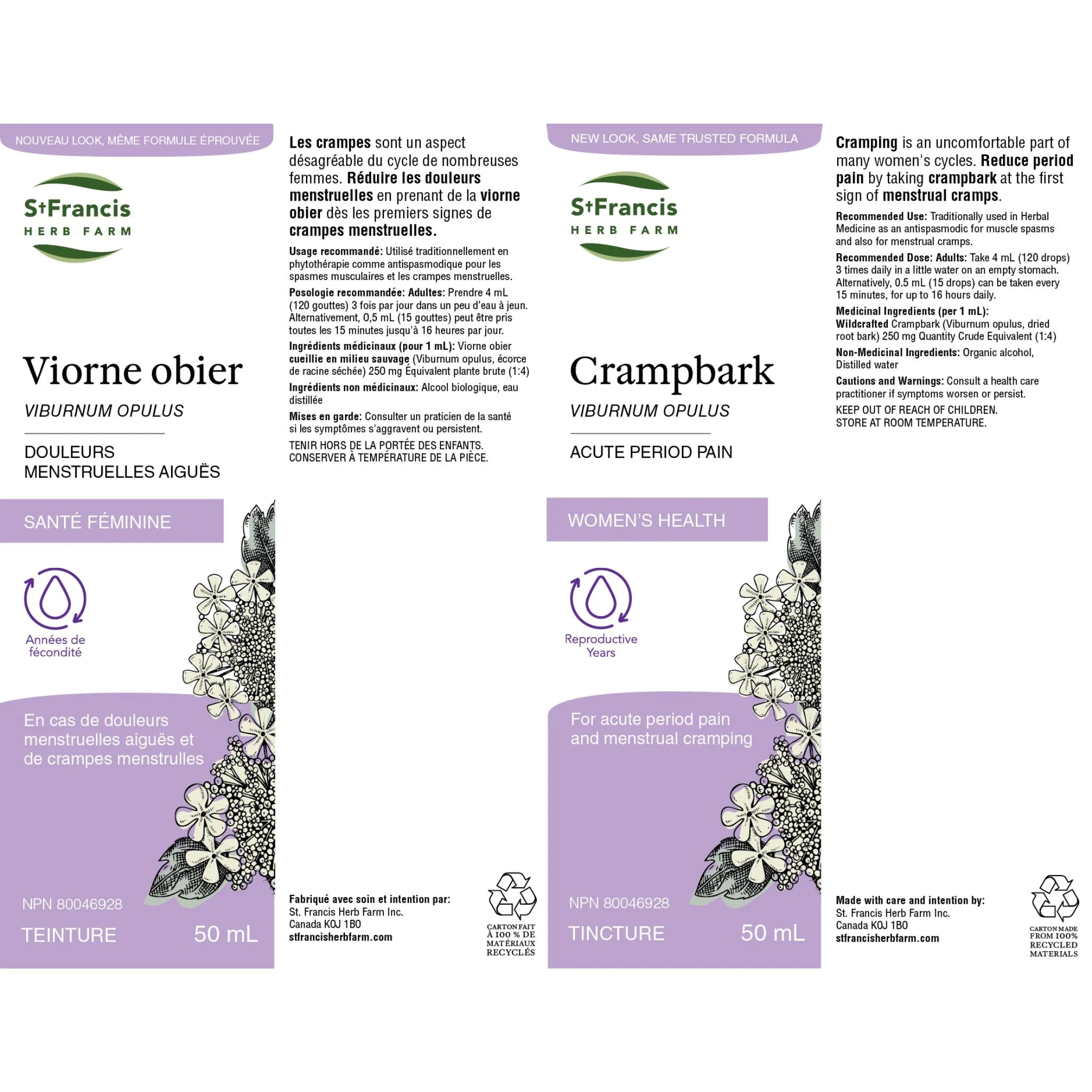 St. Francis Herb Crampbark 50ml - Nature's Source Inc