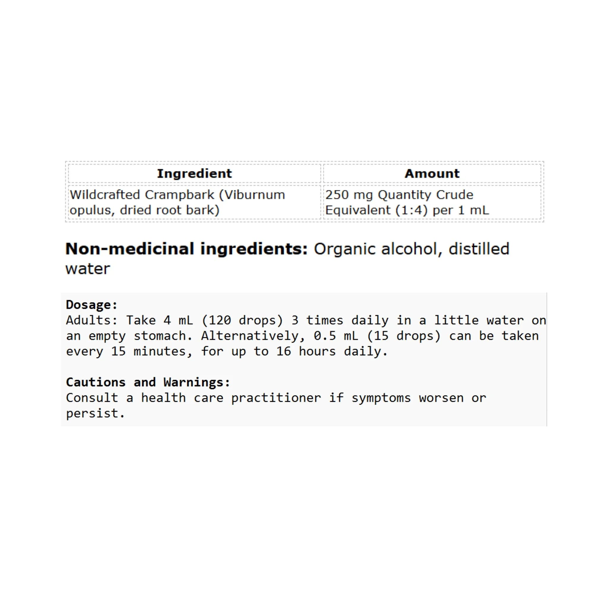 St. Francis Herb Crampbark 50ml - Nature's Source Inc