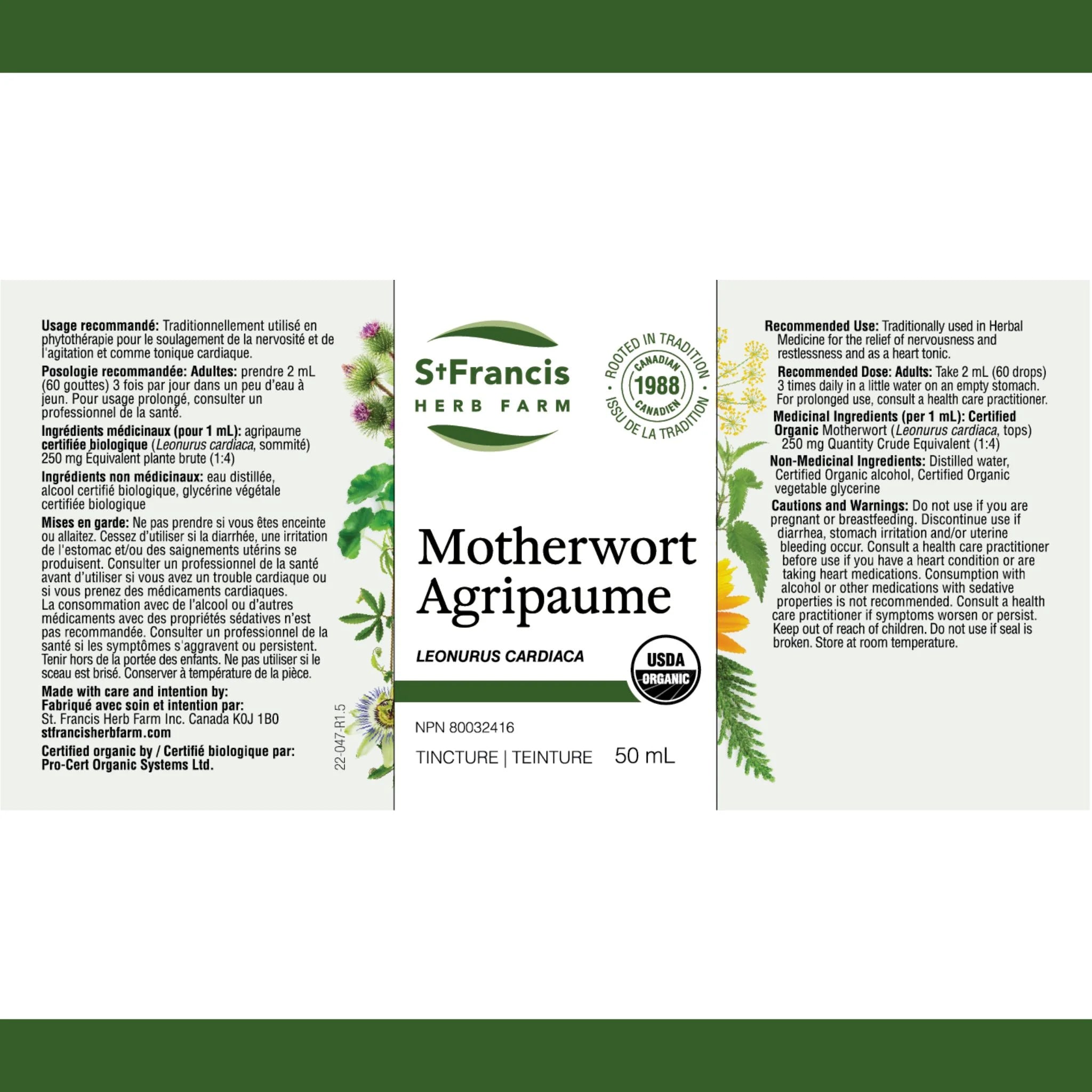 St. Francis Herb Farm Motherwort Agripaume 50ml - Nature's Source Inc