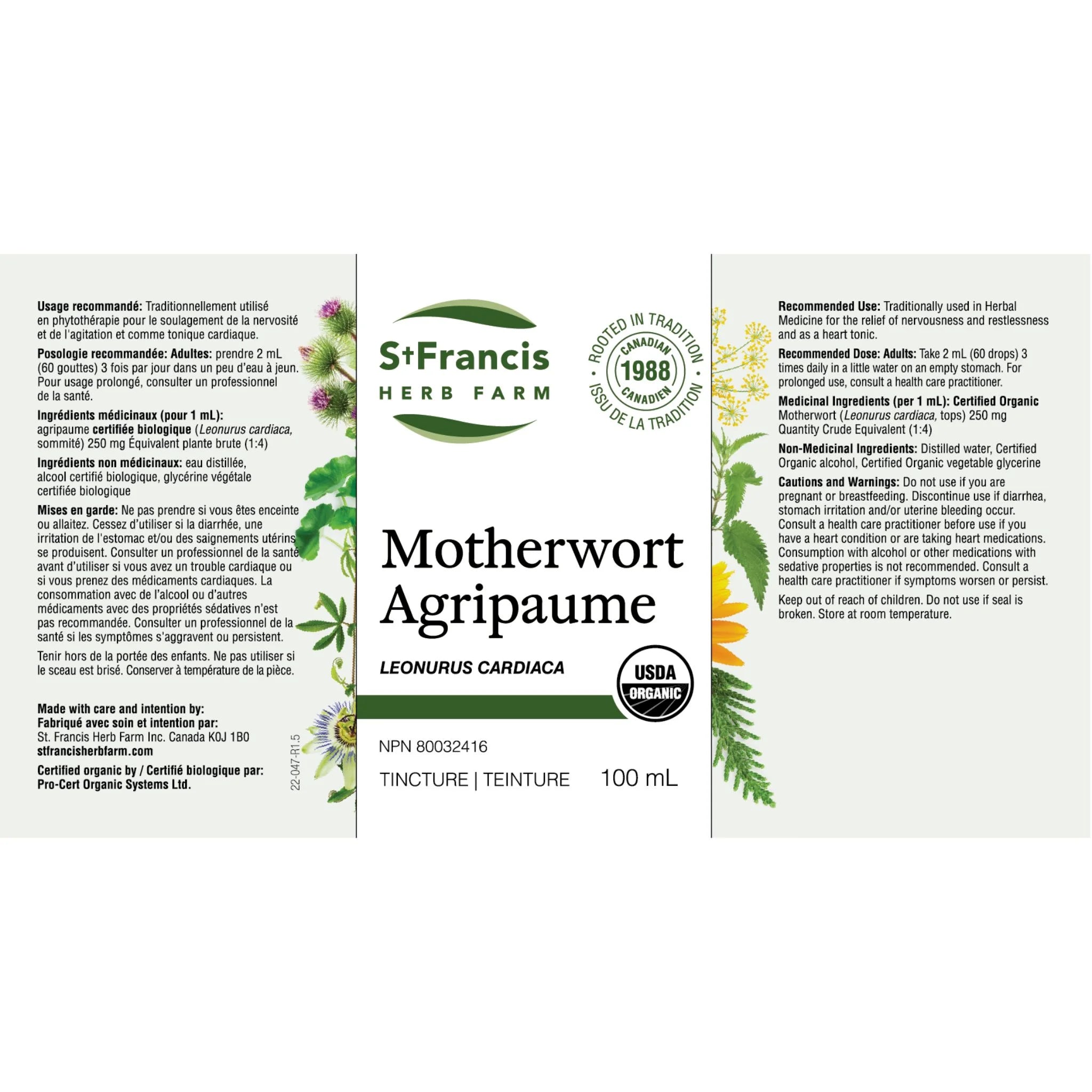 St. Francis Herb Motherwort 100ml - Nature's Source Inc