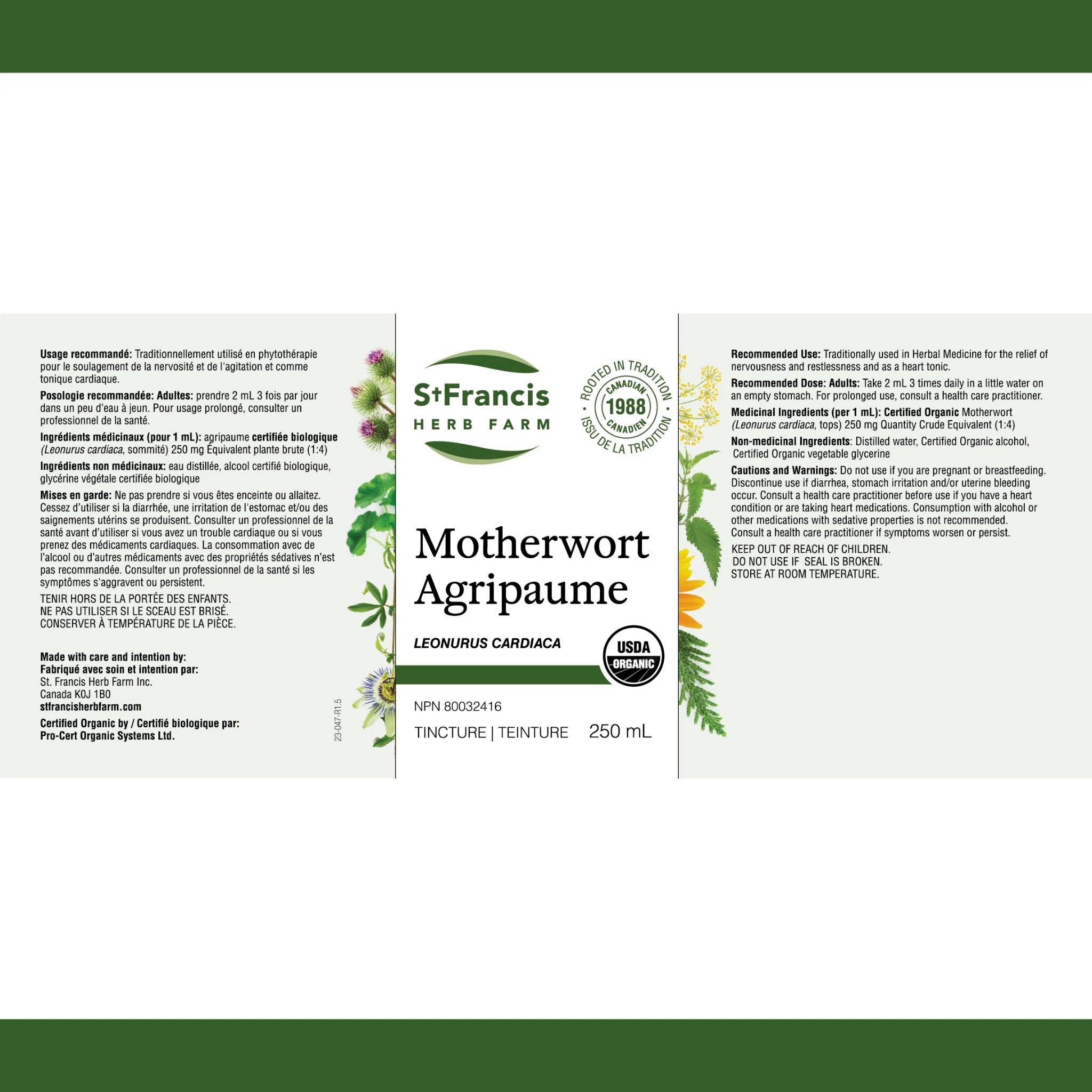 St. Francis Herb Motherwort 250ml - Nature's Source Inc
